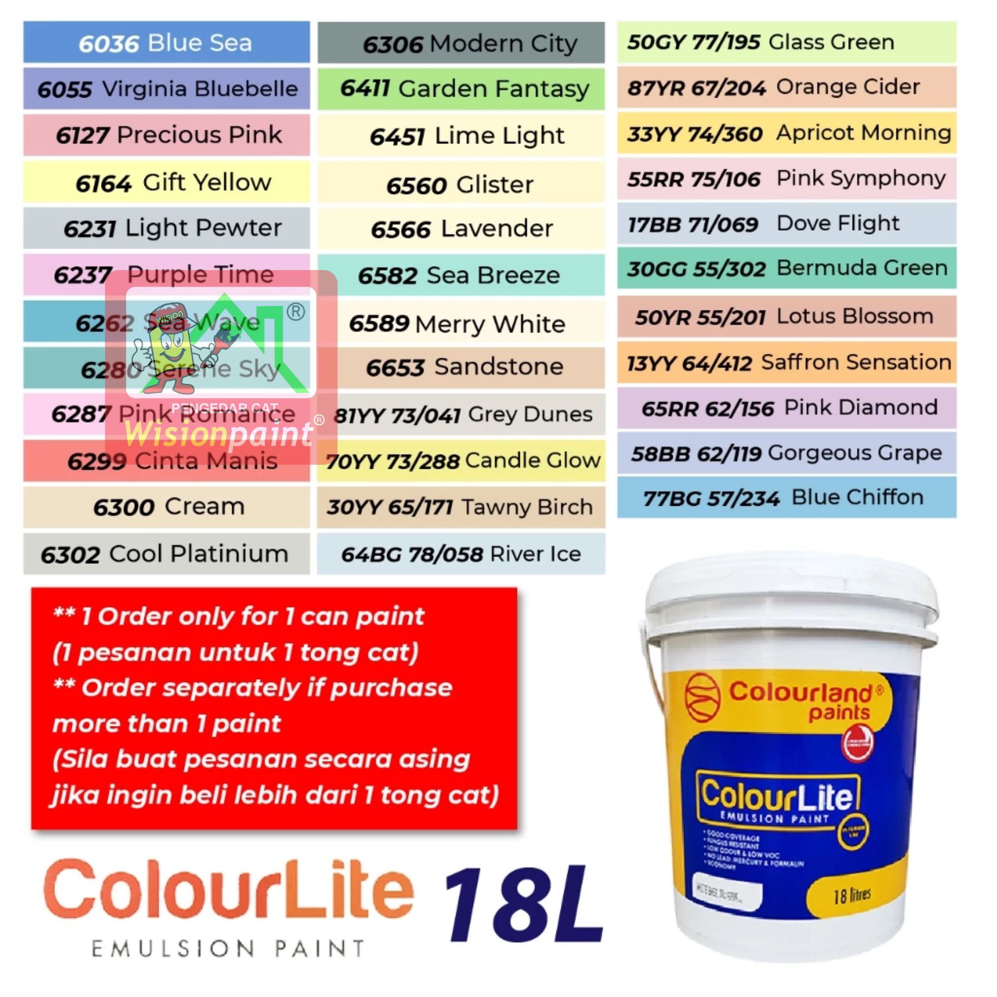 9102 white *📌📌* ( 7L ColourLite ) Colourland Paint Interior / Dulux ...