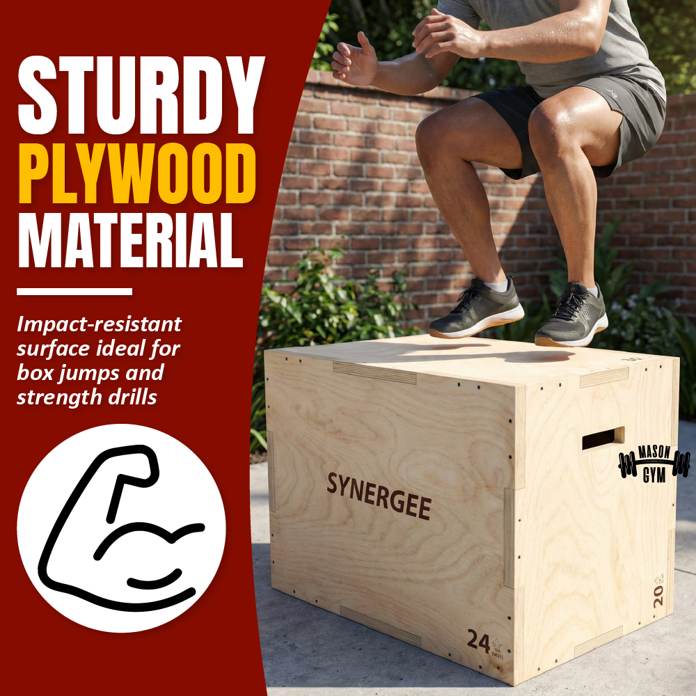Plyometric Jump Box 3-in-1 Wooden Plyo Jumping Box Kotak Lompat Kayu ...