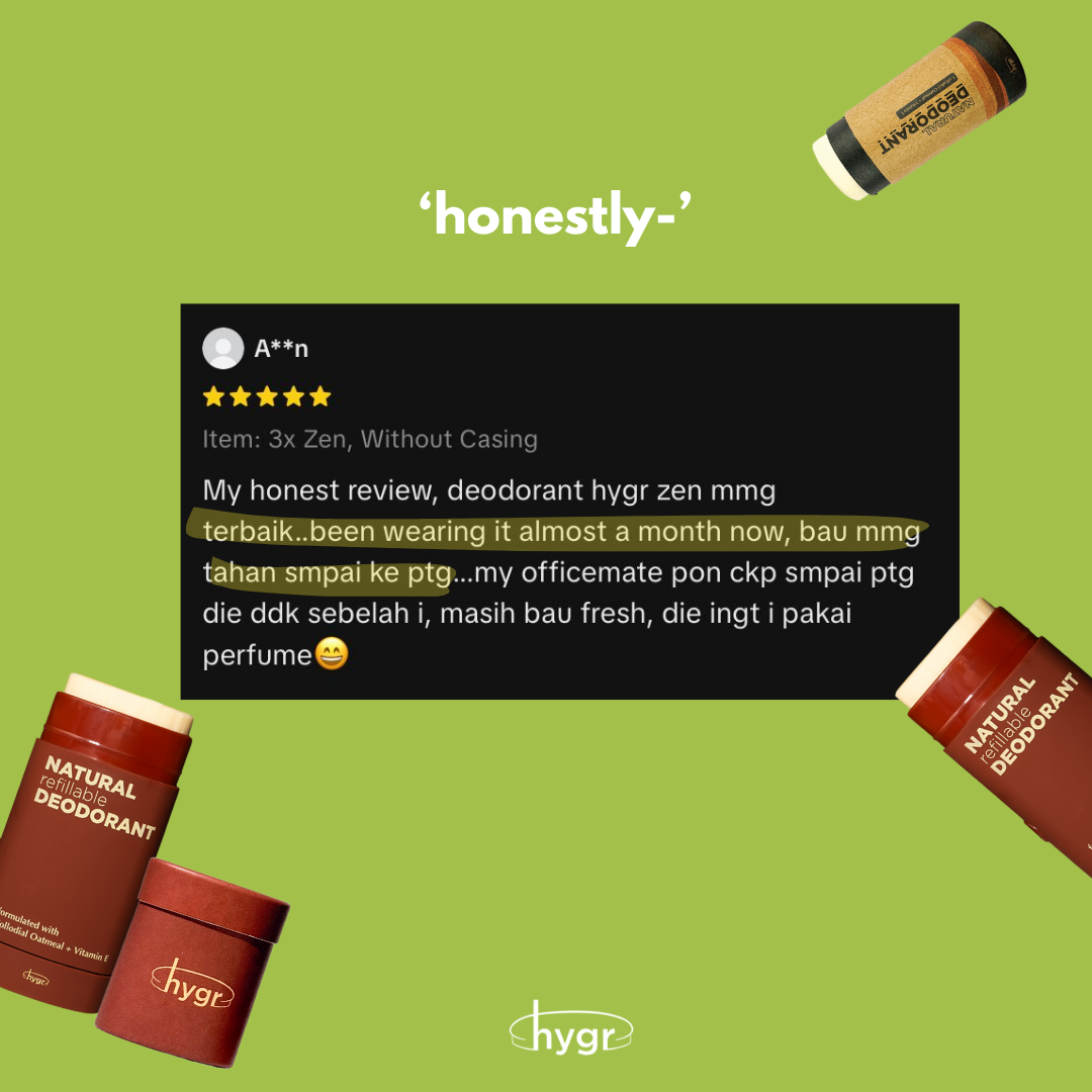 (Merdeka Series) HYGR Natural Refillable Deodorant Stick - Roasted Teh ...