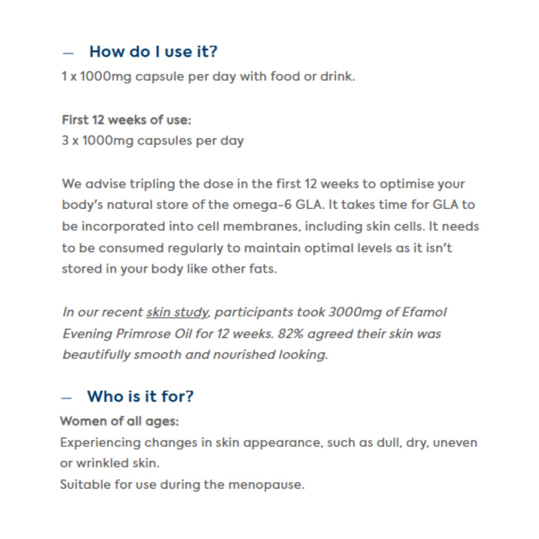 Efamol Evening Primrose Oil (EPO) 500mg 90 soft gels (Direct Import ...