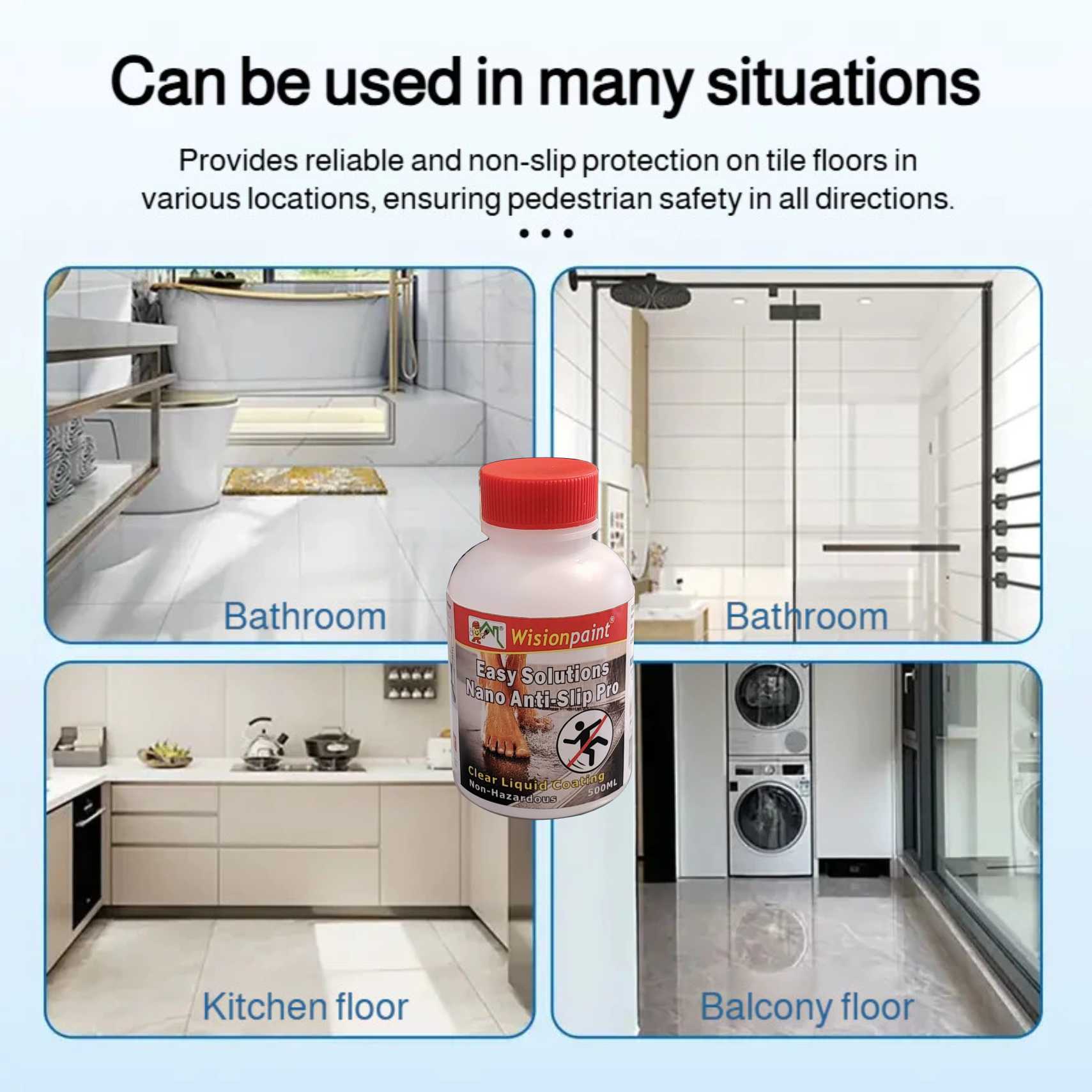 500ML ( NANO Anti-slip PRO ) for Floor Tiles / Ceramic tile floor ...