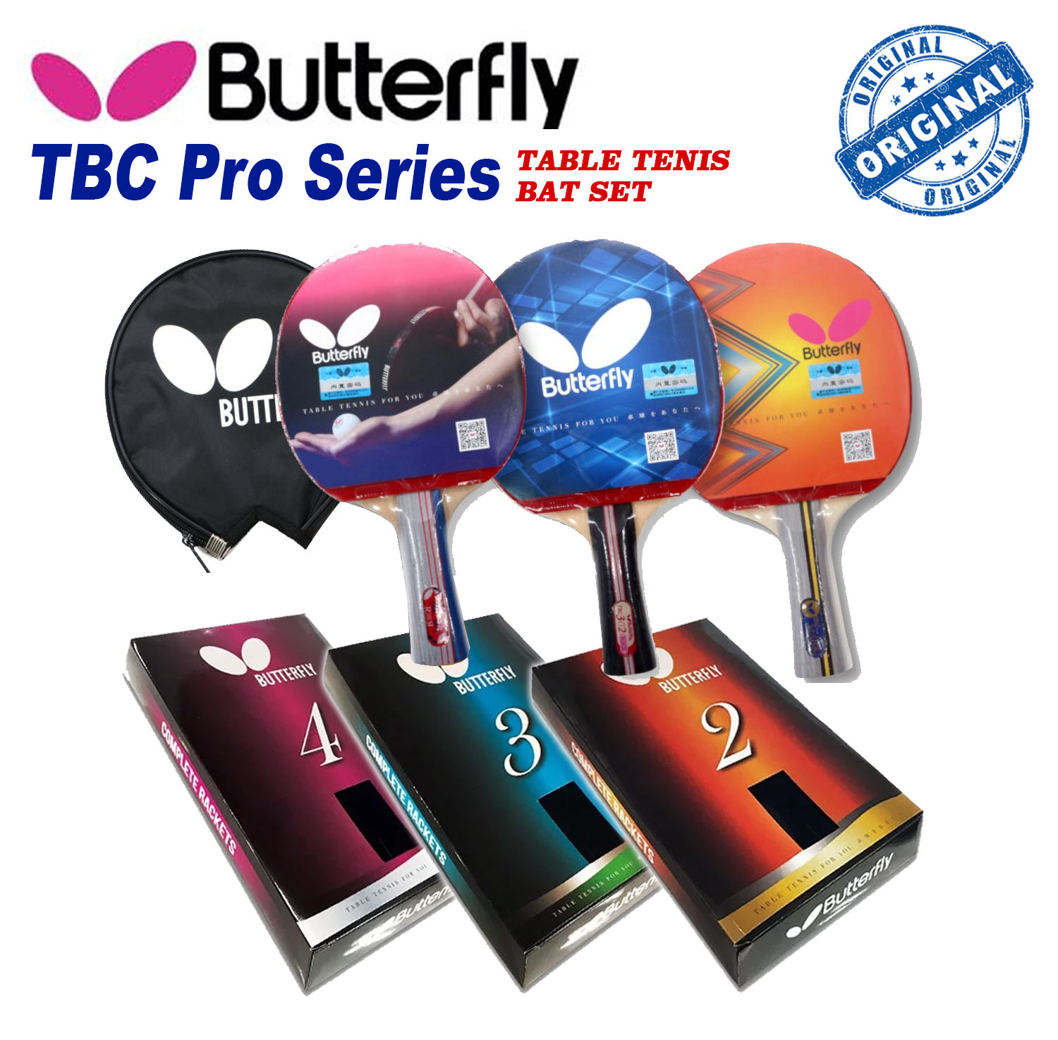 [100% Original] Butterfly TBC Table Tennis Bat Ping Pong Racket Free ...