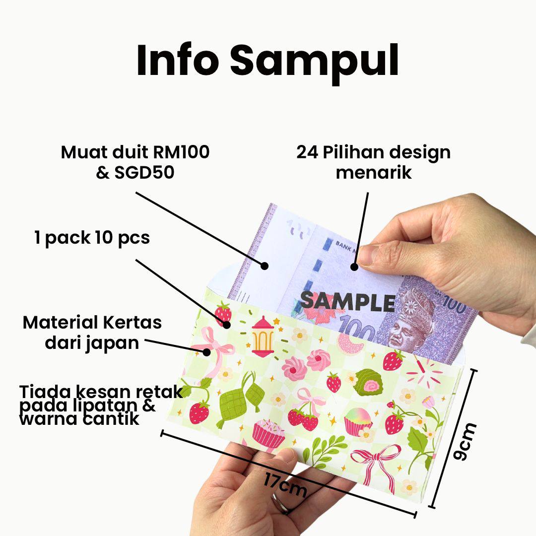 Sampul Raya Premium Tebal Exclusive Money Packet 10pcs 170cm x 9cm ...
