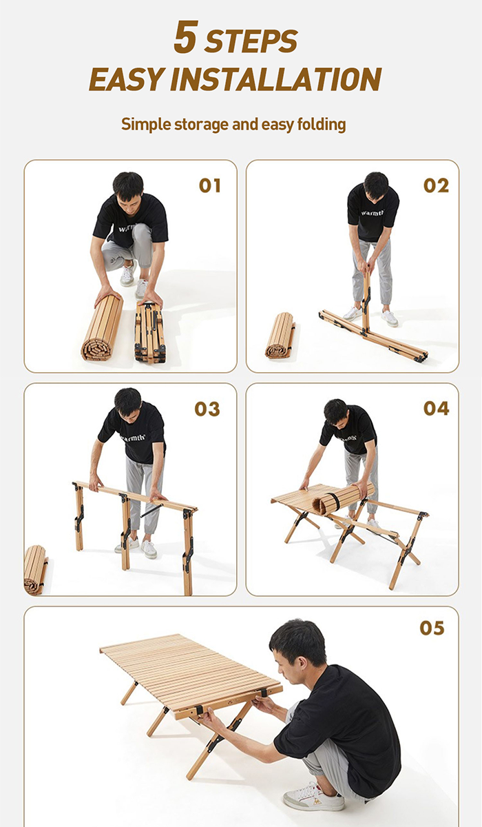 WTHB 90/120/150CM Foldable Camping table|Foldable Meja Portable ...