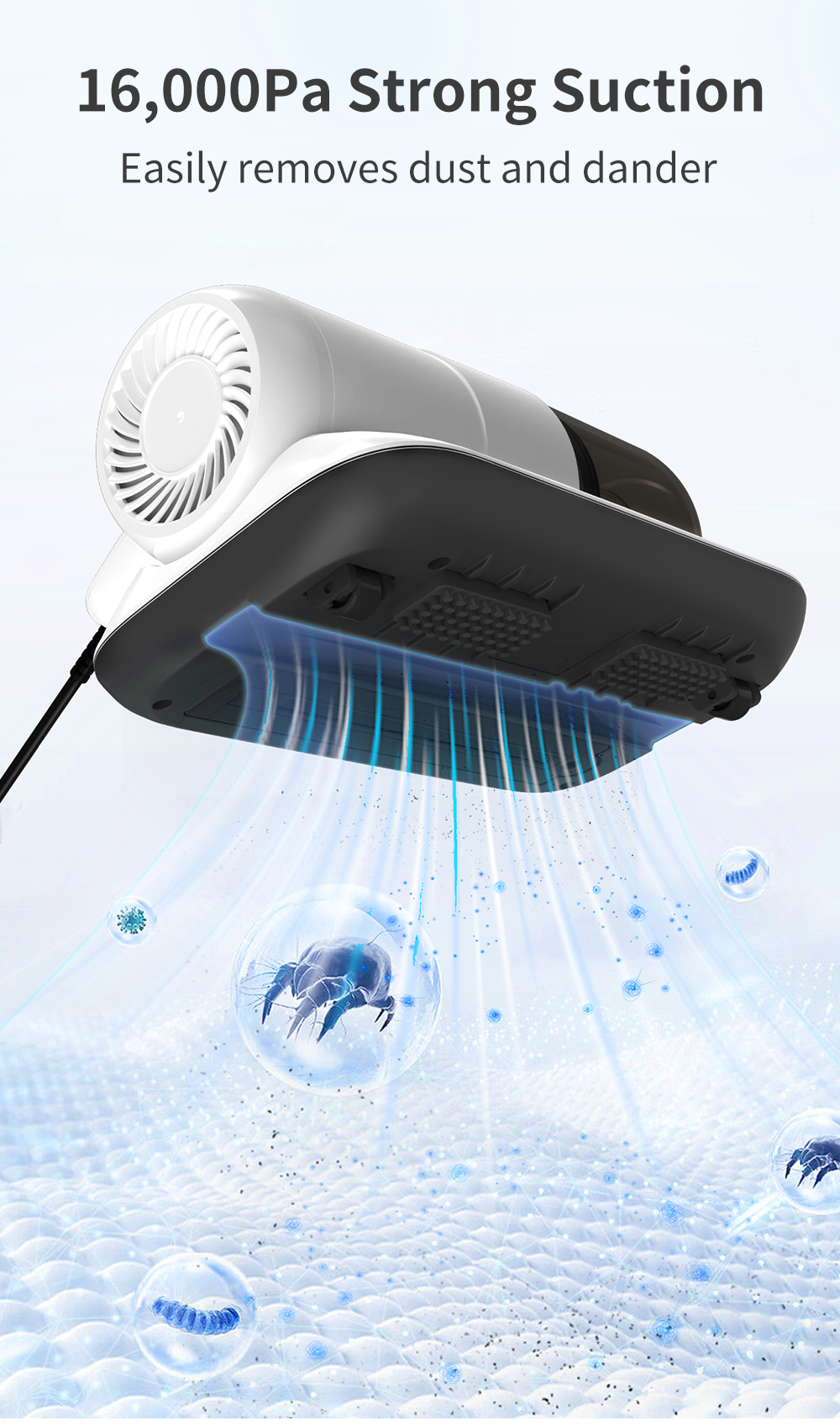 Simplus Pink Dust Mite Vacuum Cleaner High Power Deep Cleaning UV ...