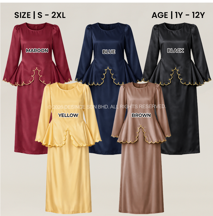 DESINCE Sedondon Series Set Kurung Peplum Sulam Design on Sleeve Cuff ...