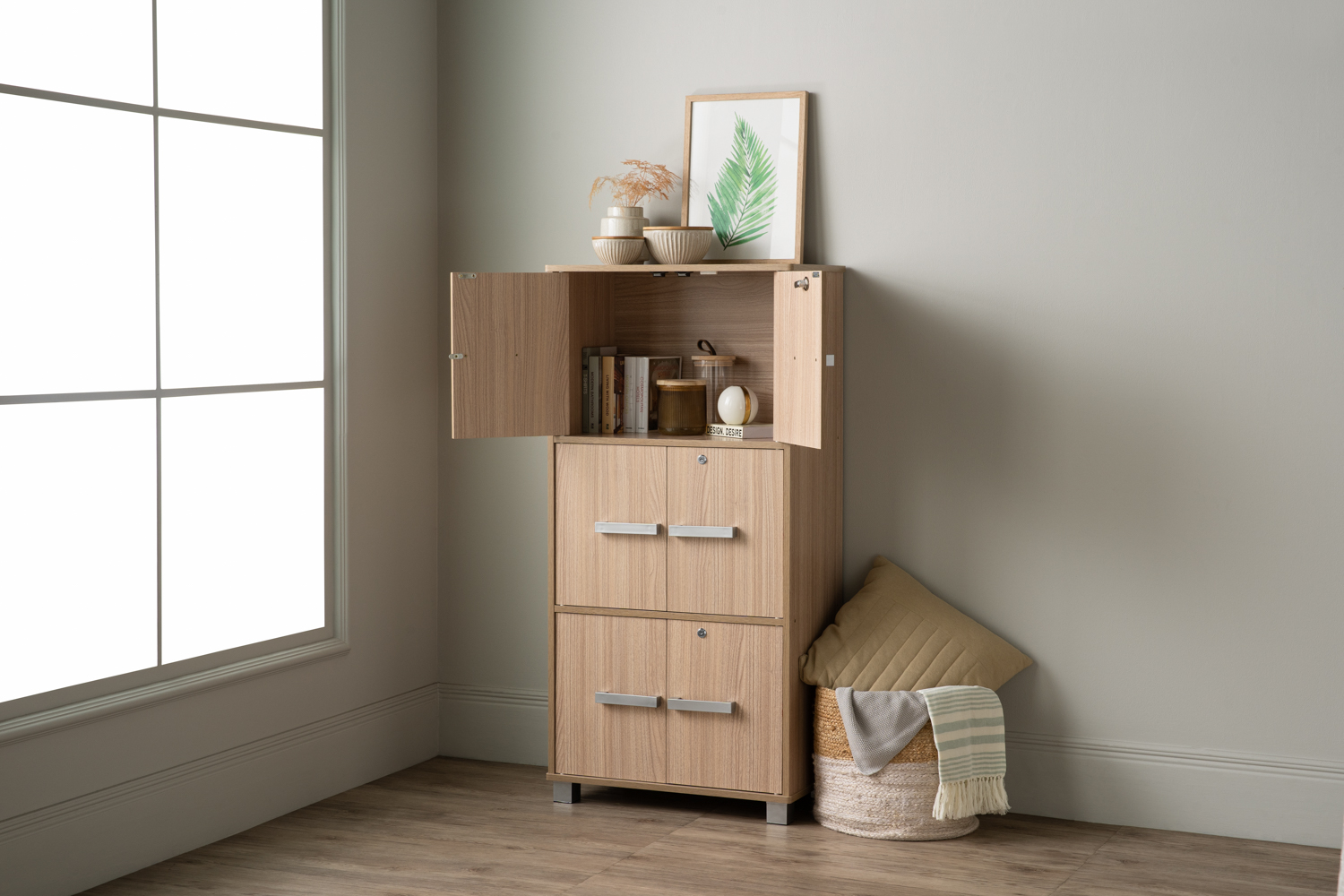 HOMATRIX Storage Cabinet Locker Organizer Cupboard Lockable Storage Rak ...