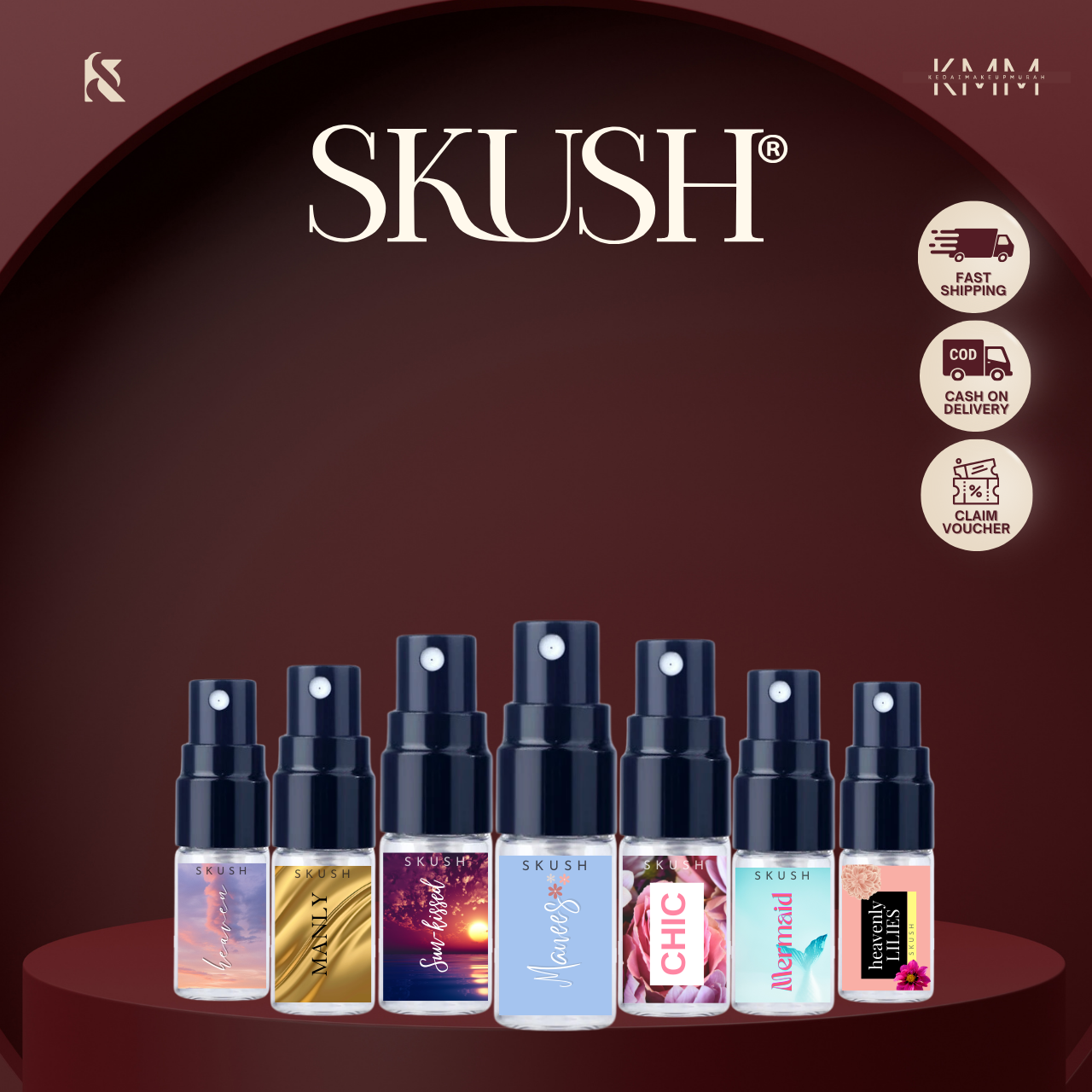 [ 83 BAU ] SKUSH PERFUME 2ML For Women Men Minyak Wangi Berkualiti ...