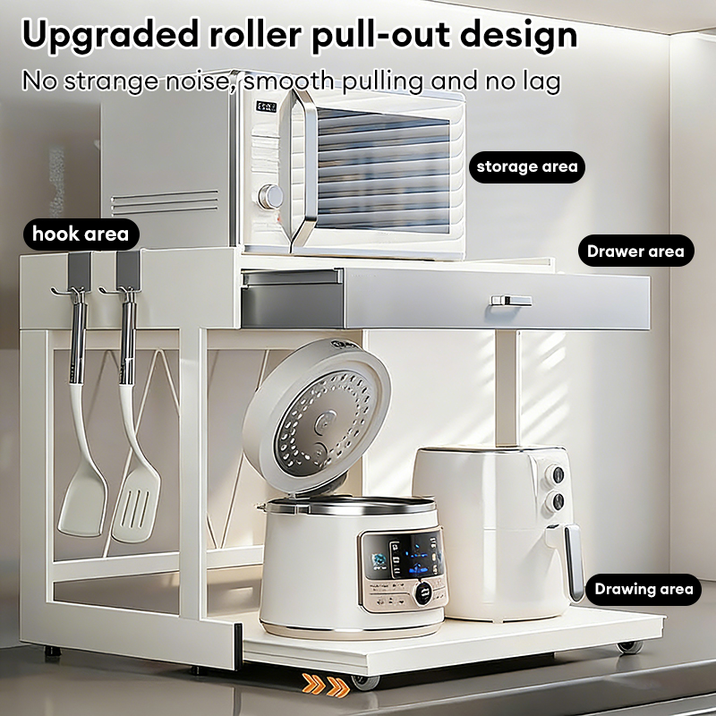 Microwave Rak with Drawers Oven Rack Kitchen Storage Rack Dapur ...