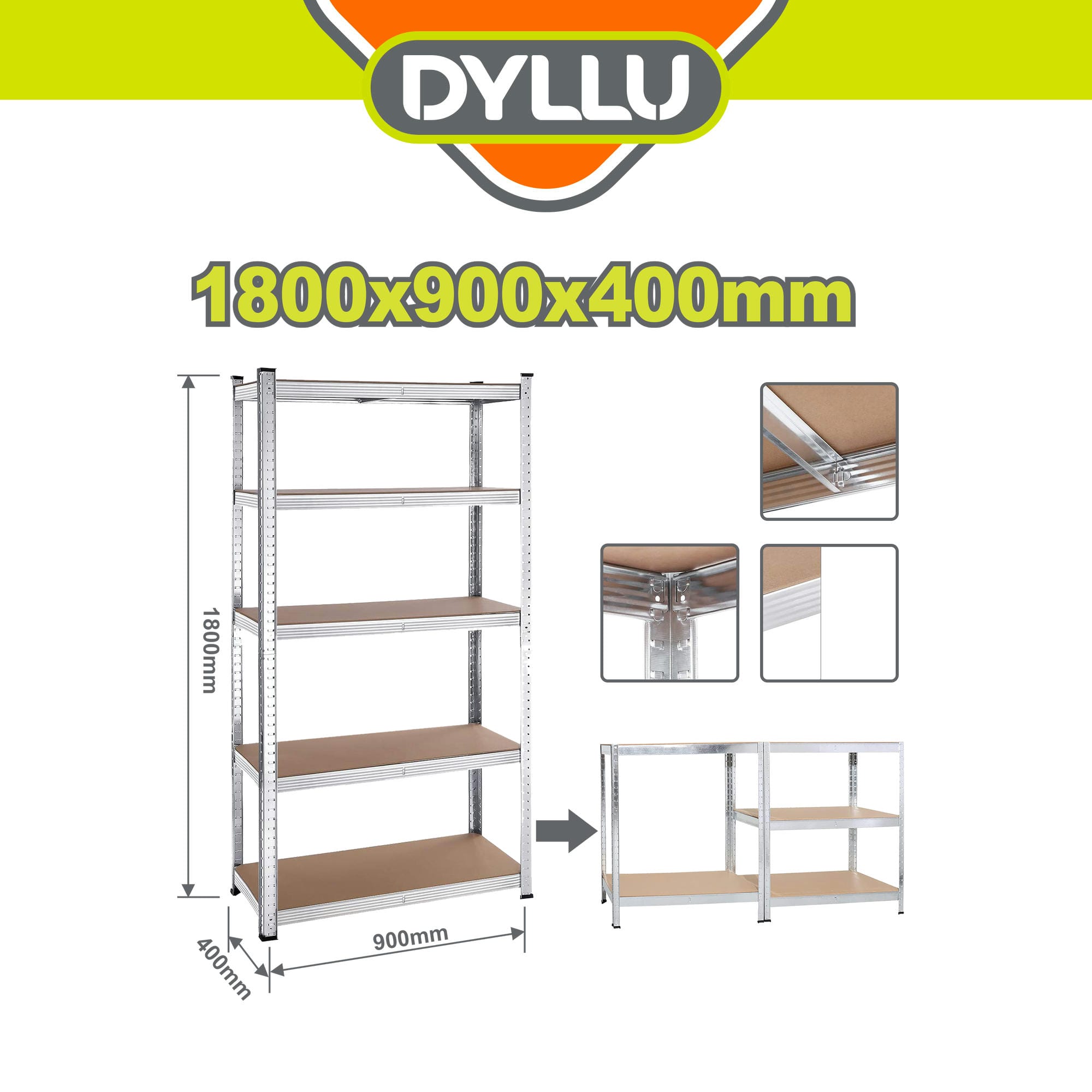 DYLLU 5-Tier Adjustable Storage Shelf Rack (175kg) | Shopee Malaysia