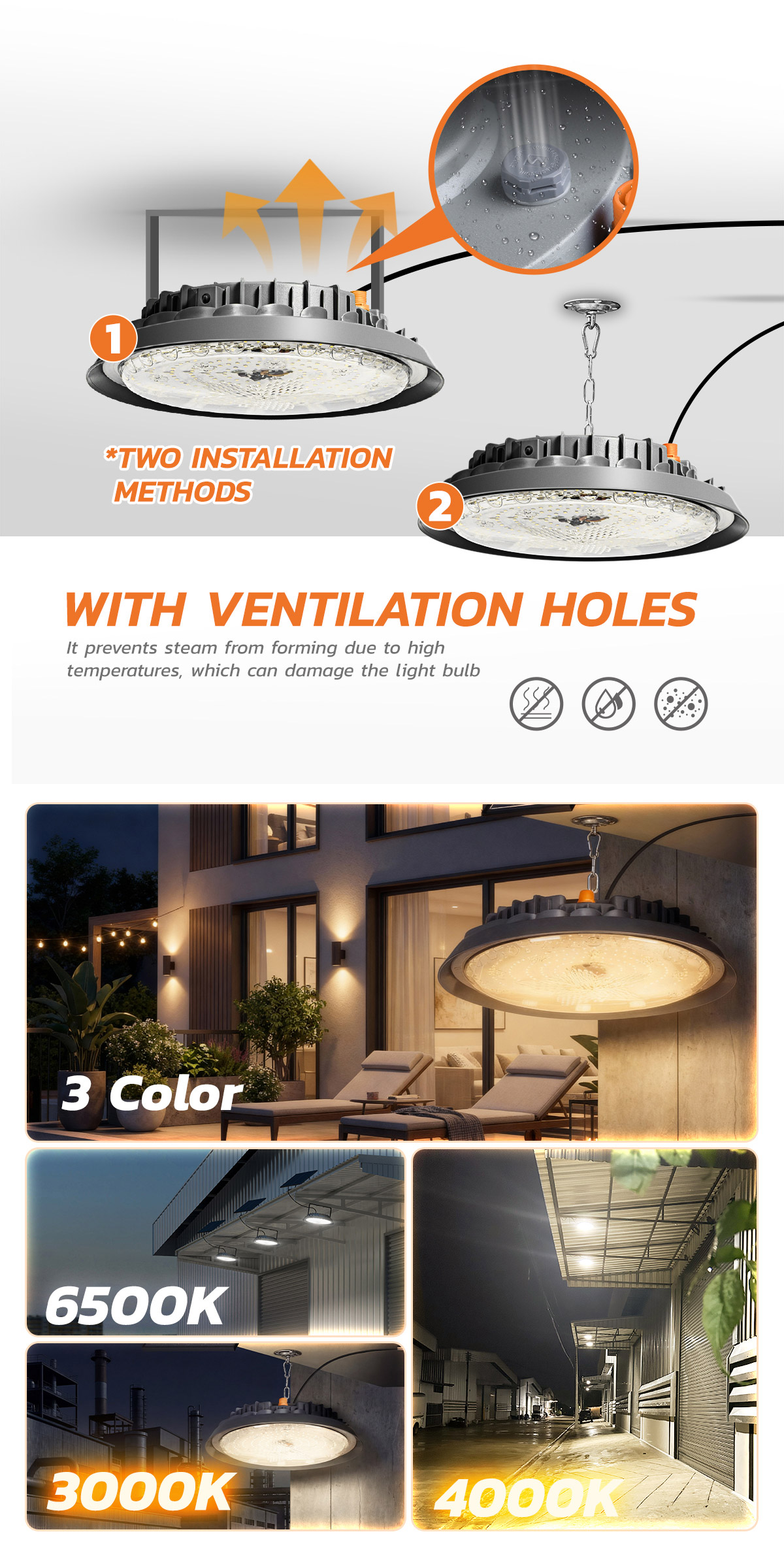 MODI Lampu Solar Highbay Light 100W/200W/300W/400W 3colour with Remote ...