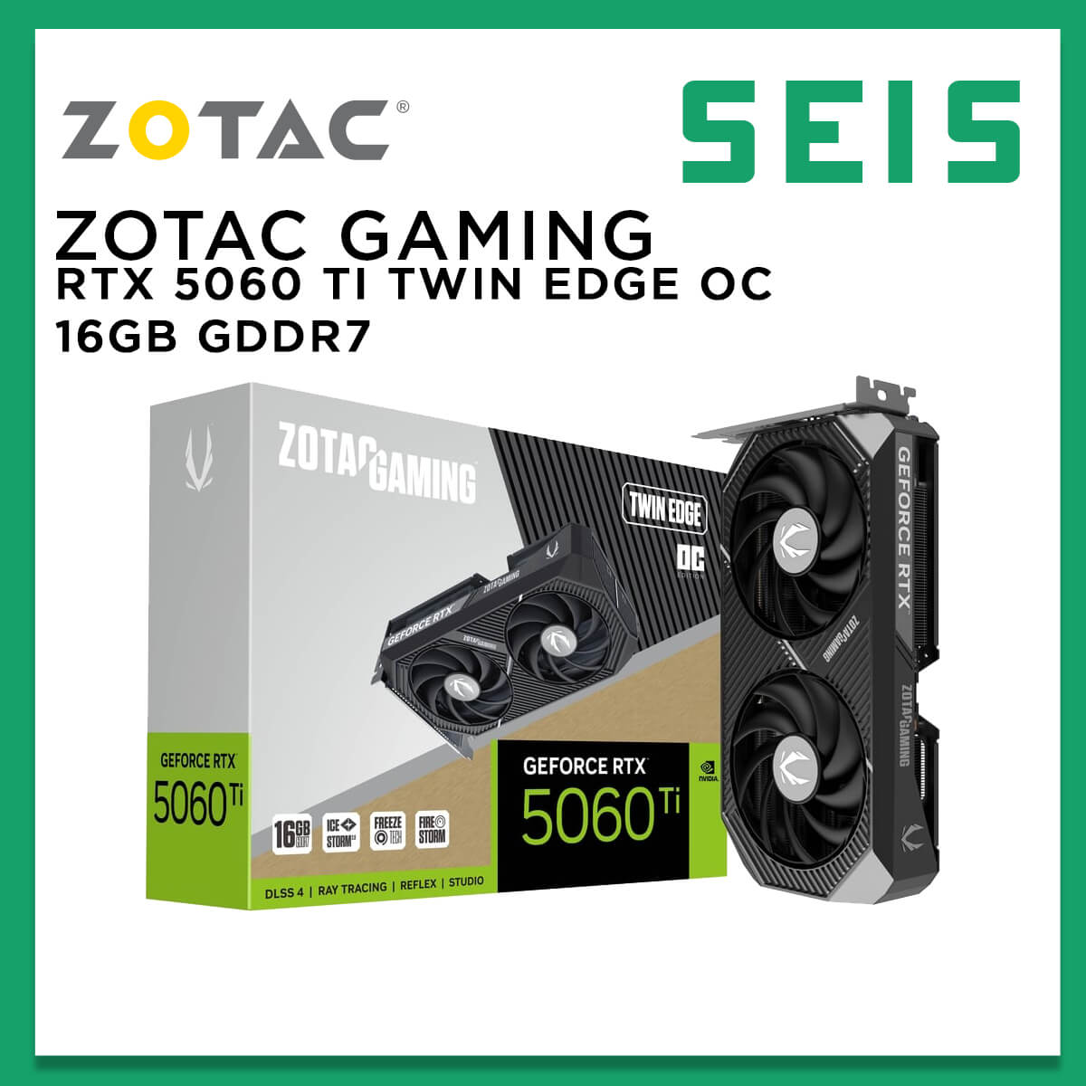 ZOTAC GAMING GeForce RTX 5060 Ti Twin Edge OC 16GB GDDR7 GPU | Shopee ...