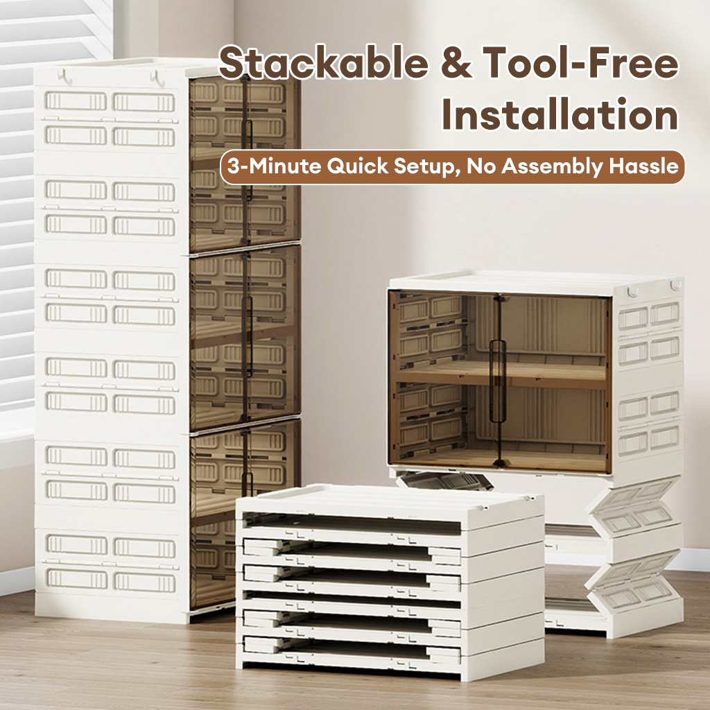 Foldable Shoe Cabinet,Multi-Use Storage Rack Rak Kasut Lipat Ketebalan ...