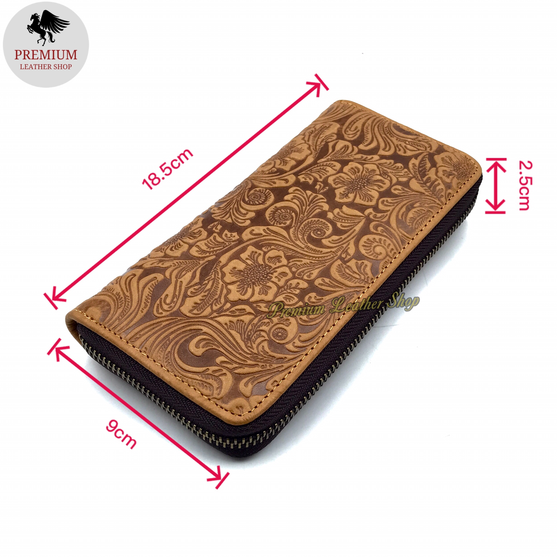 Rush Rider Long Clutch Wallet Zip Full Grain Cow Leather Purse Dompet ...