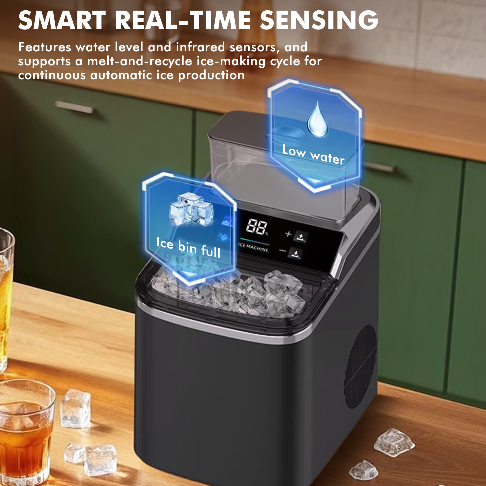 🔥5-year warranty🔥 Upgrade Smart Ice Maker Machine Mesin Ais Batu Ice ...