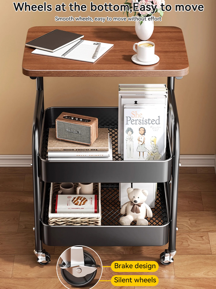 Mobile Utility Cart Side Table Multifunctional Storage Rack with Wheels ...