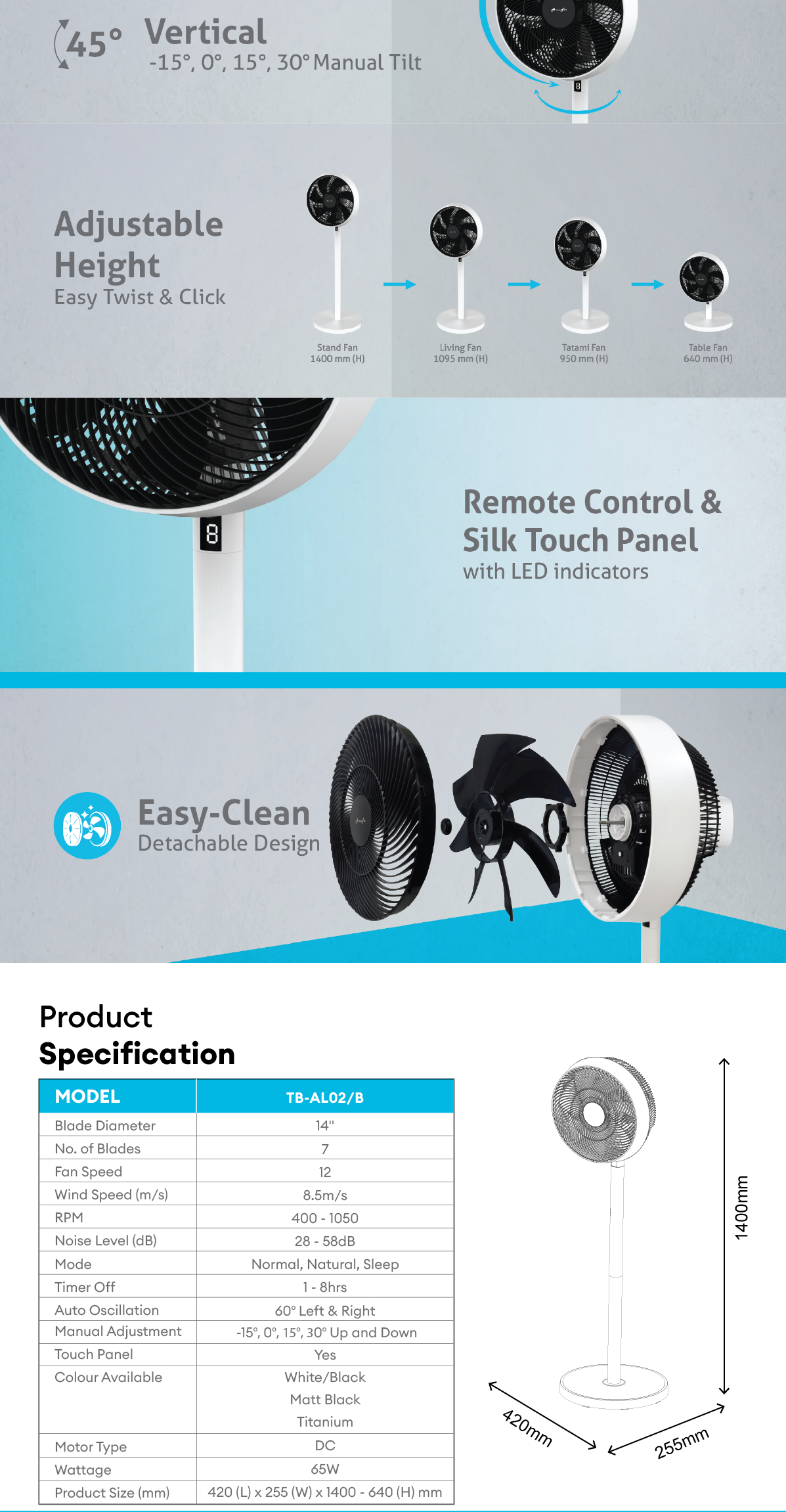 【BEST SELLER🔥】ALPHA Motto WF B32 WF B31 Wall Fan SF B22 DC Motor Stand ...