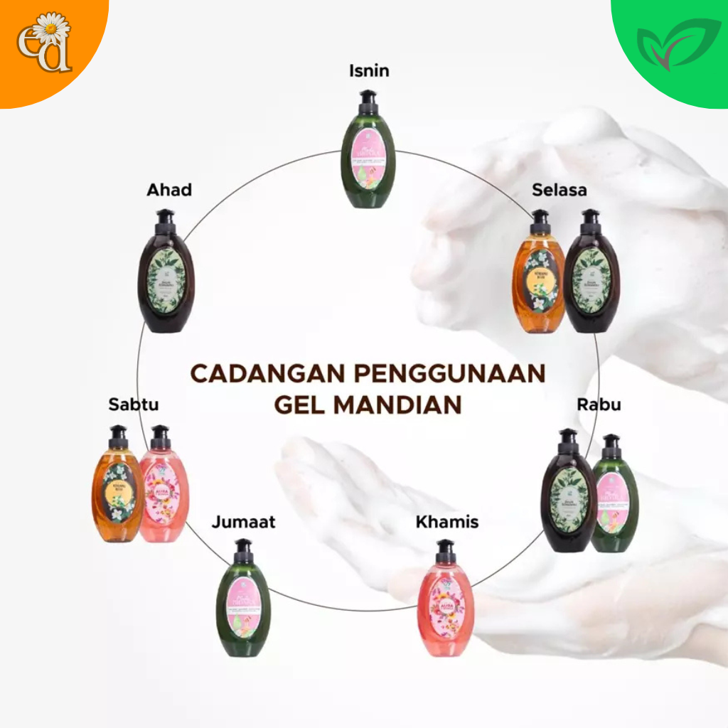 DHERBS Gel Mandian Aura 7 Bunga Combo (550ml) | Shopee Malaysia