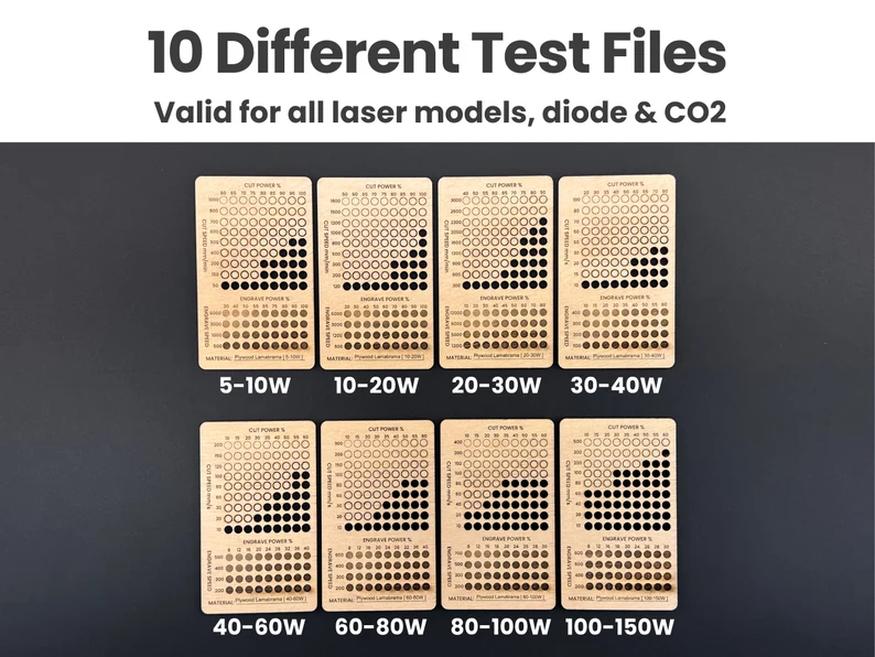 Laser Calibration Test Files Pack, Lightburn Material Test Files, Laser ...
