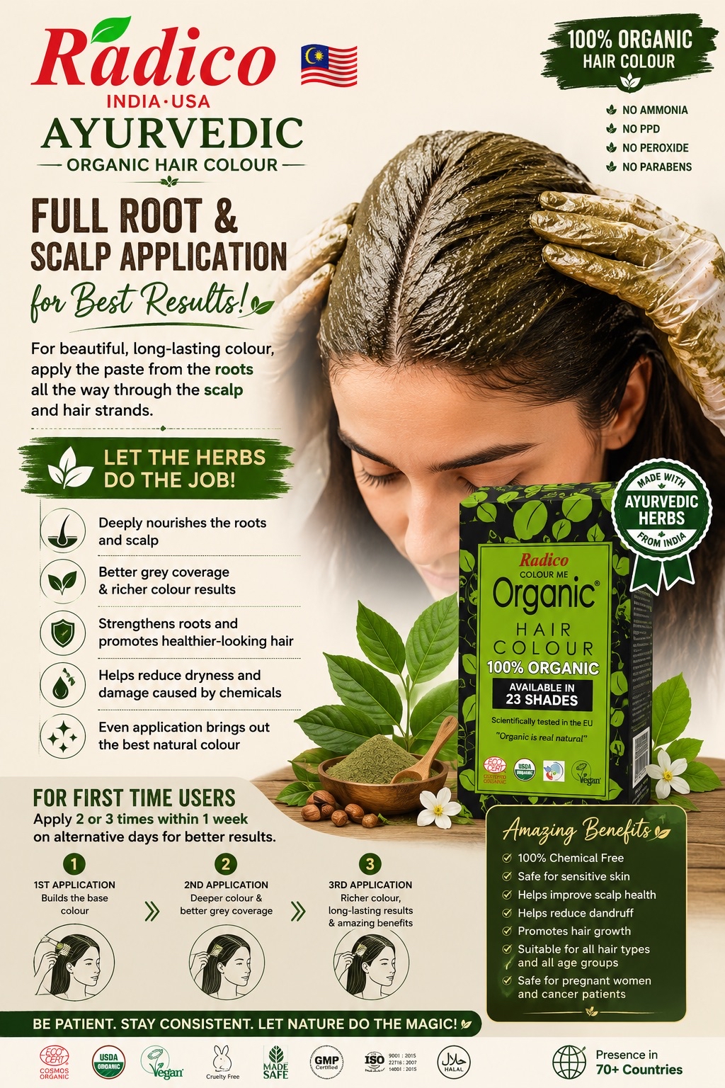 RADICO 100% CERTIFIED ORGANIC HAIR COLOUR | Shopee Malaysia