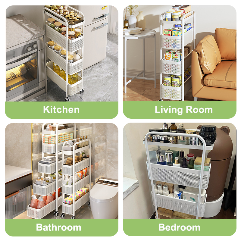 SJorage Withdrawable Kitchen Pull Out Rack Cosmetics Rack Narrow Mobile ...