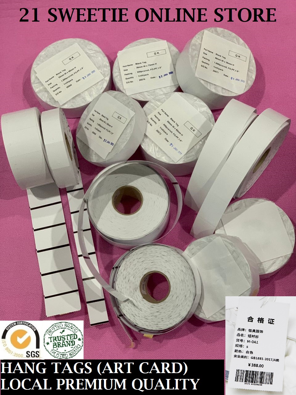 [ALL HANG TAGS] Blank Price Hang Tag Barcode Label Printing All Sizes ...