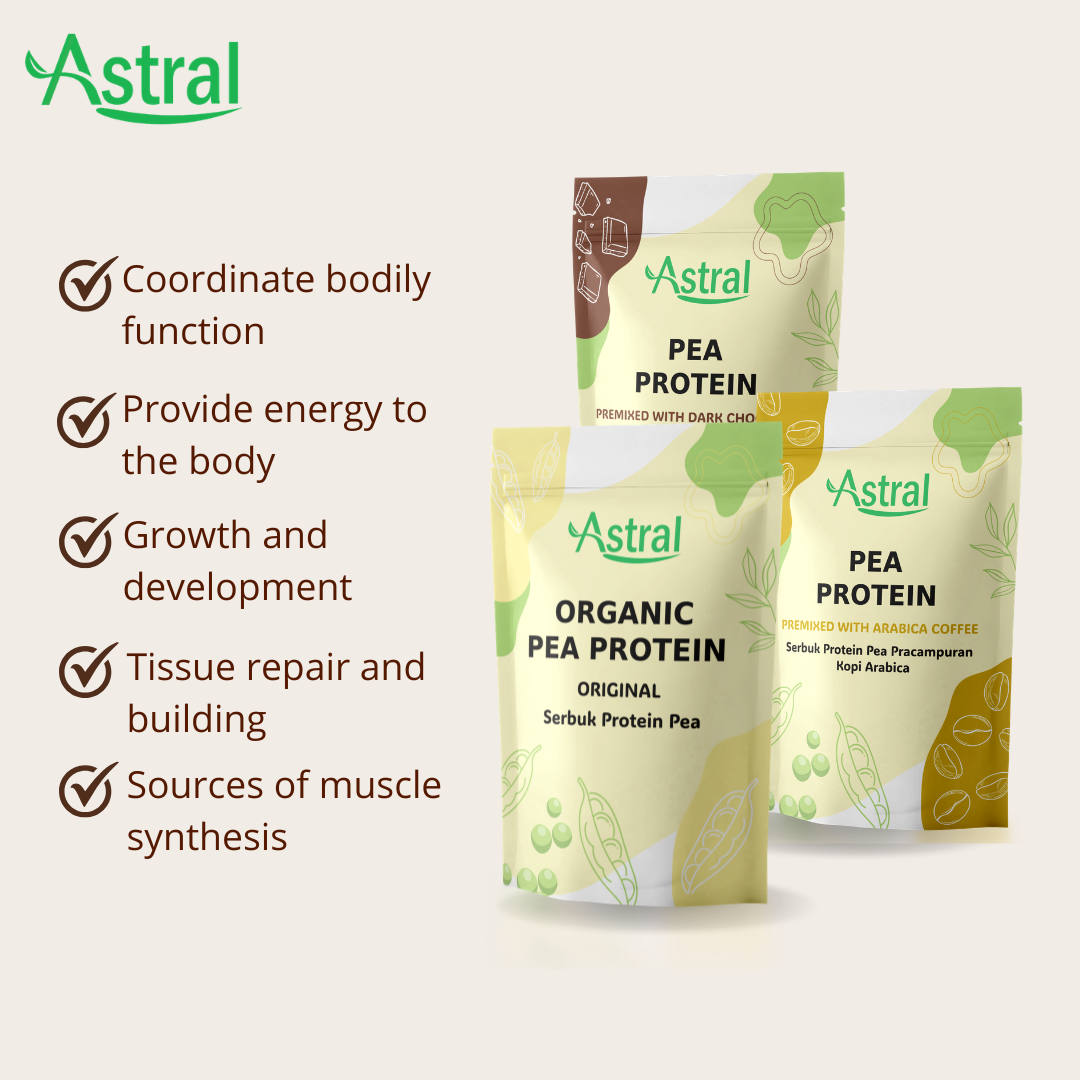 Astral Organic Pea Protein Powder 500g/Halal/Body Muscle Build/Vegan ...