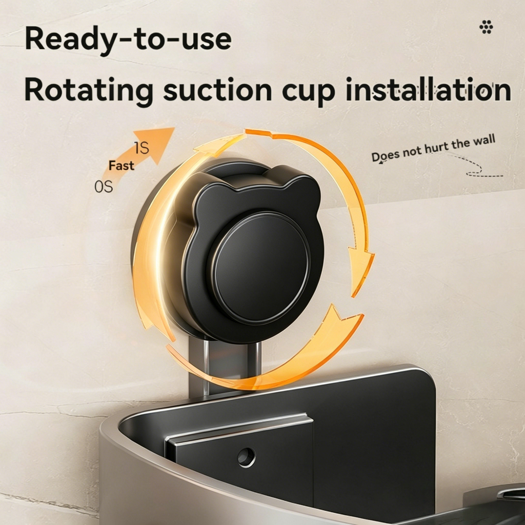 Suction Cup Tripod Suction Cup Bathroom Corner Storage Rack Shower ...