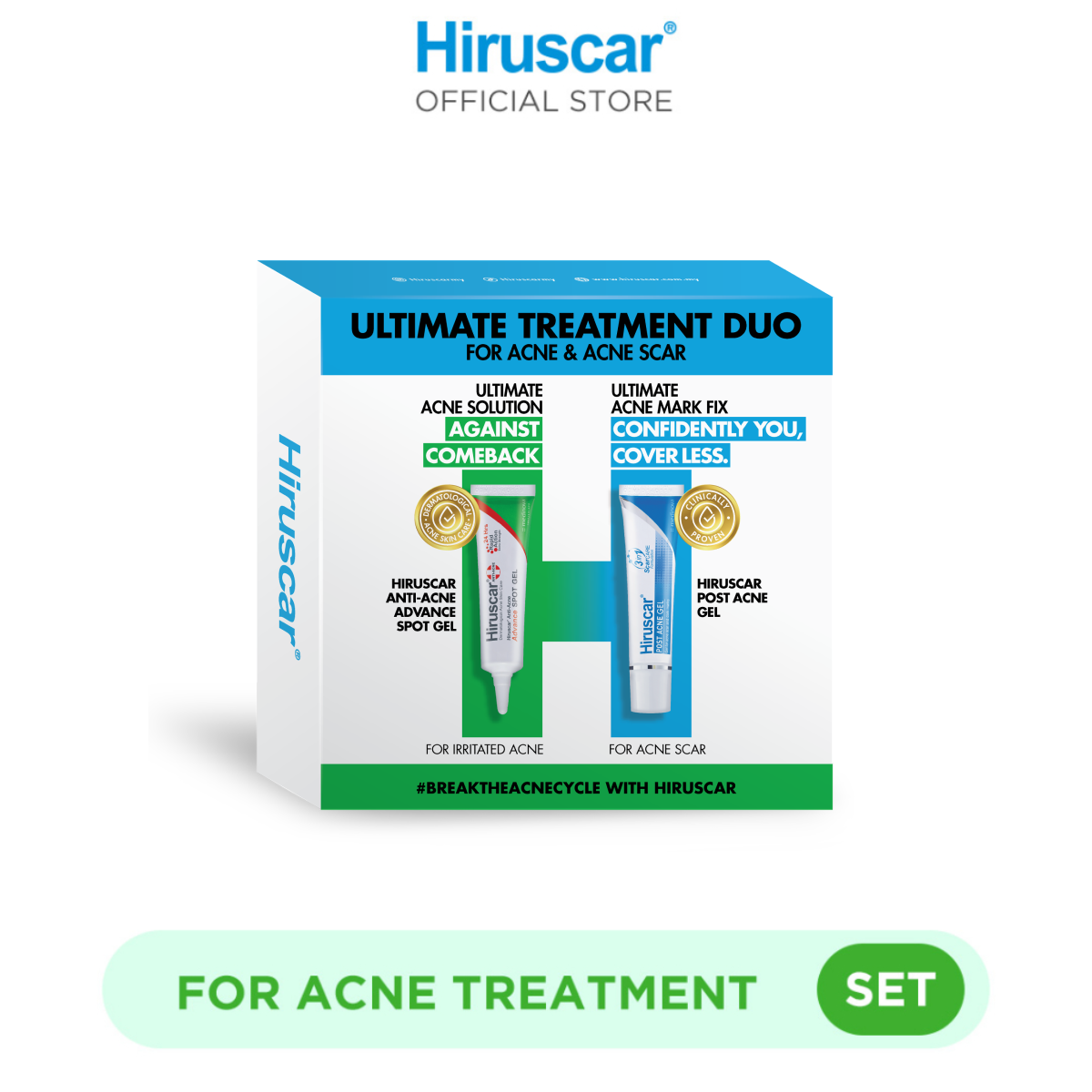 Hiruscar Post Acne 10g + Anti-Acne Advance Spot Gel 10g Duo Pack ...