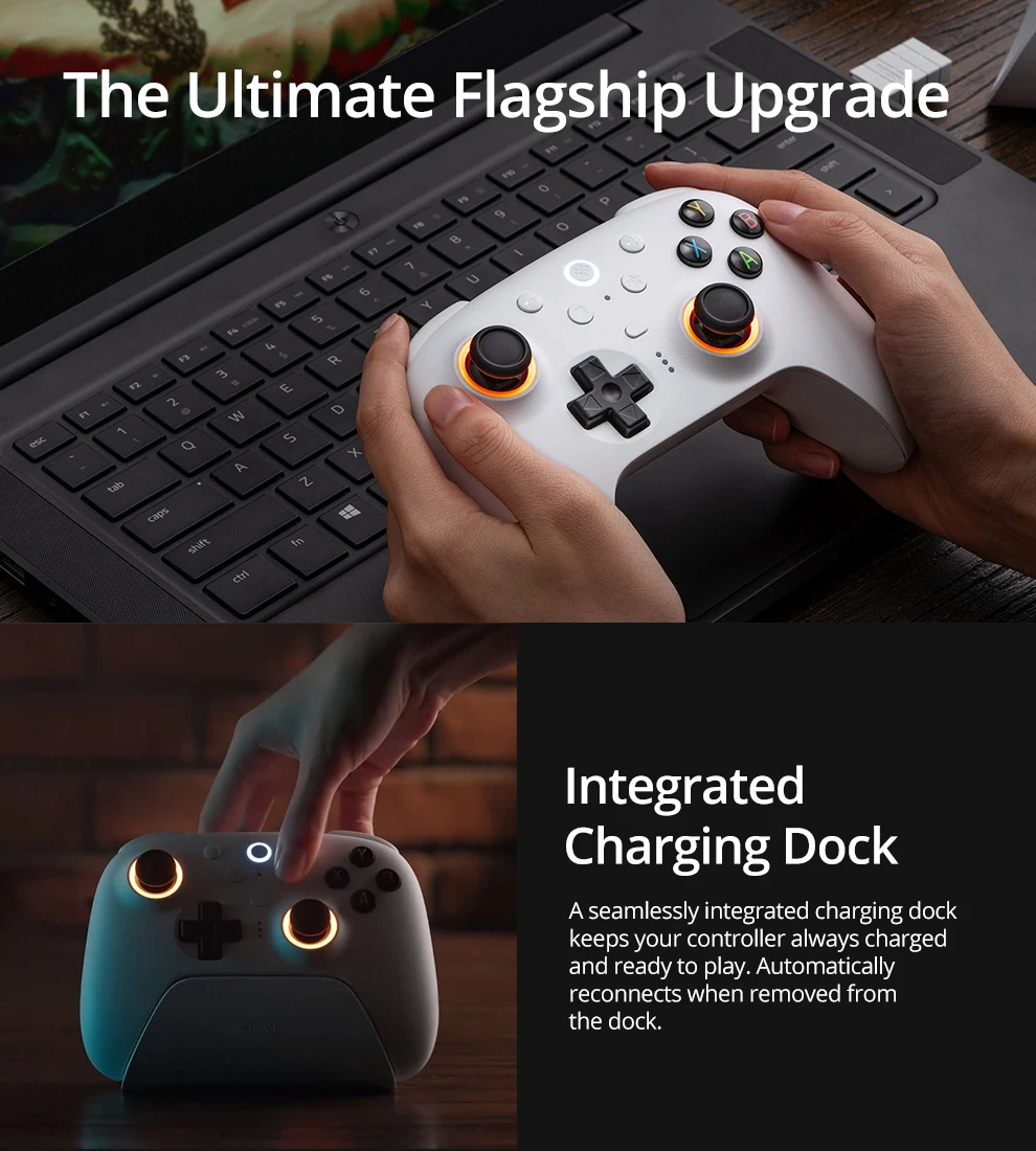 8BitDo Ultimate 2 Wireless Controllerwith TMR Joystick Switchable ...