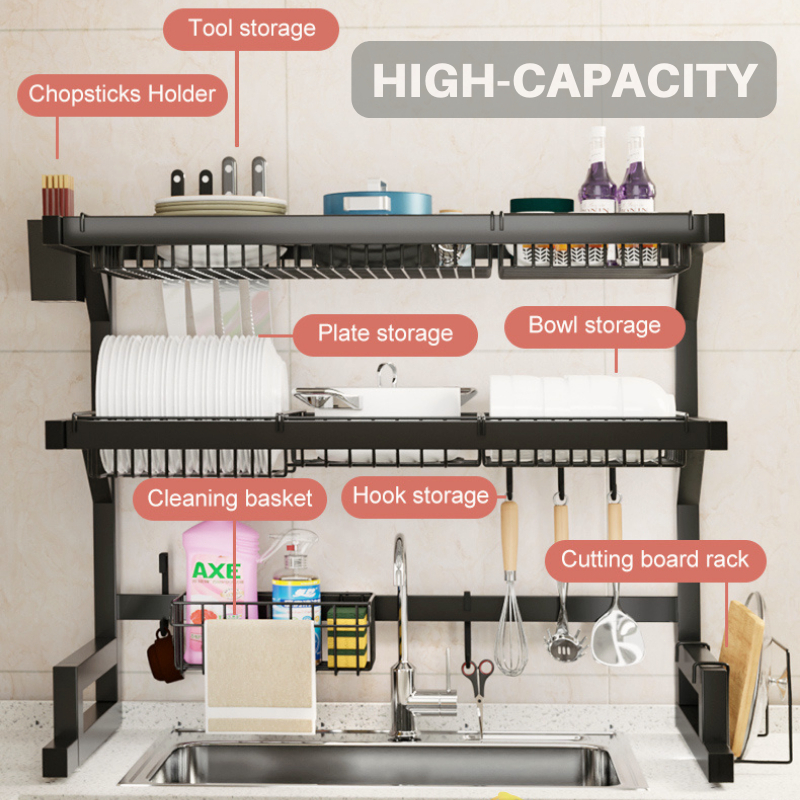 Stainless Steel Rak Pinggan Dish Rack Rak Dapur Rak Sinki Dapur Sink ...
