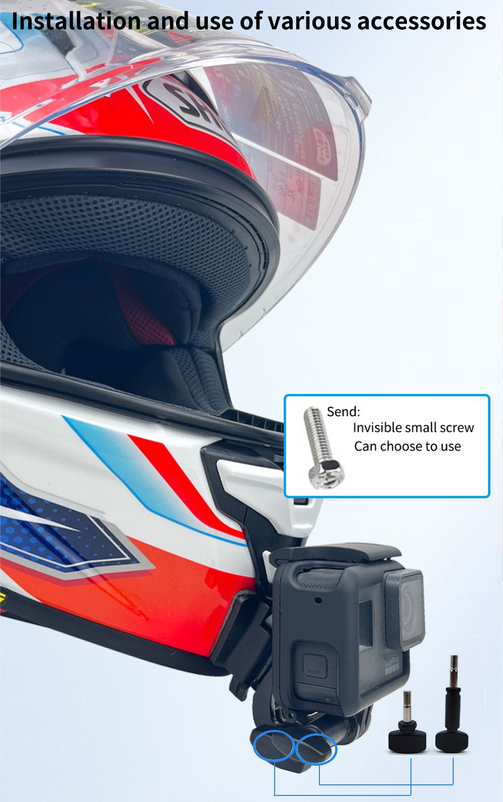 TUYU SHOEI Neotec 2/3 customized helmet chin bracket mount holder for ...