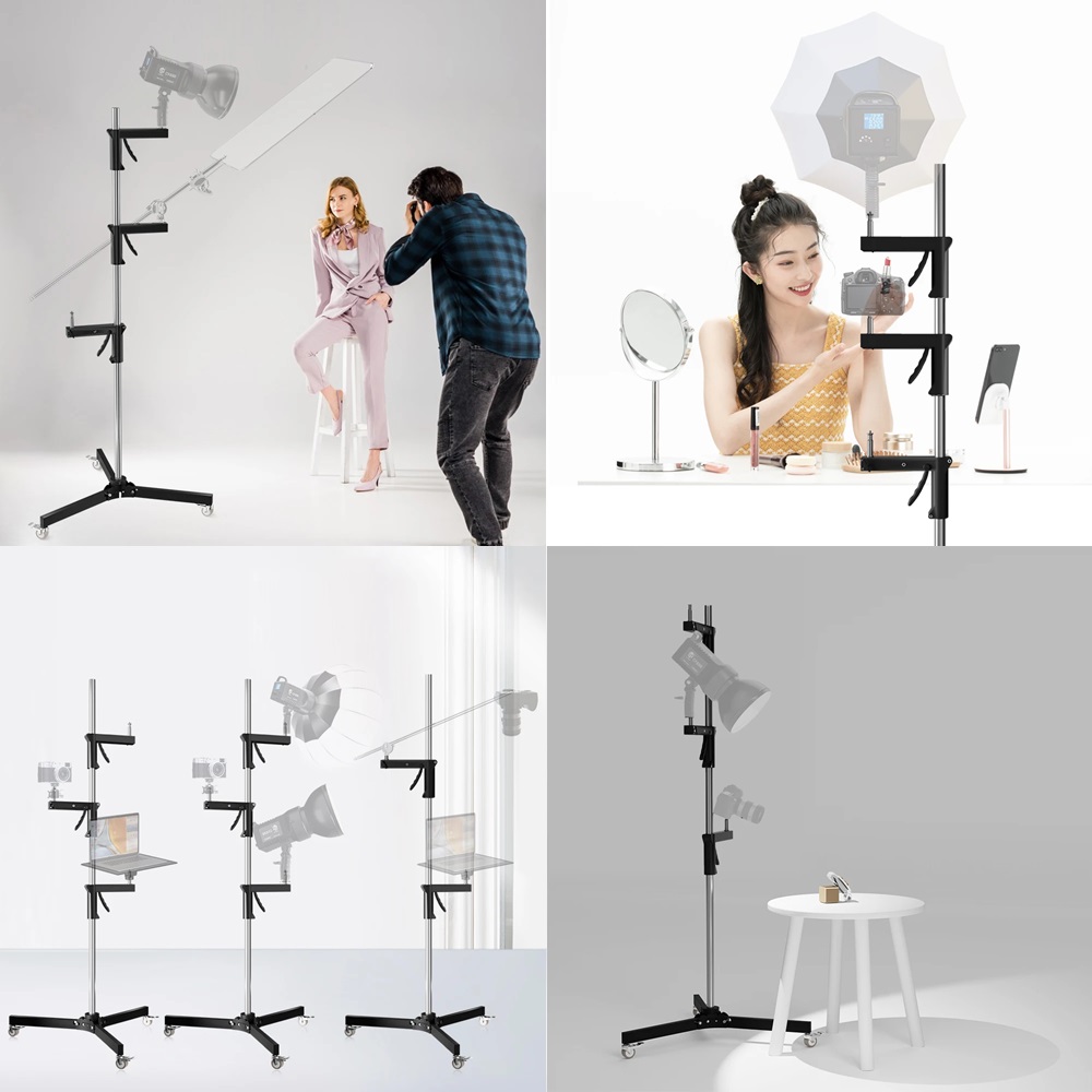 SH-240 CCT Gun Handle Light Stand with Wheels for Studio Photography ...