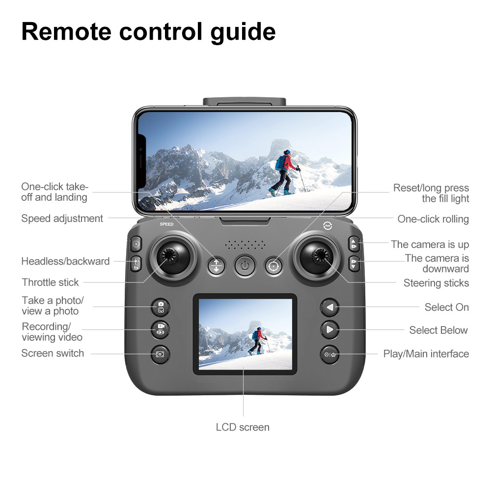 Raya Drone with 4k camera Remote control with screen Automatic obstacle ...