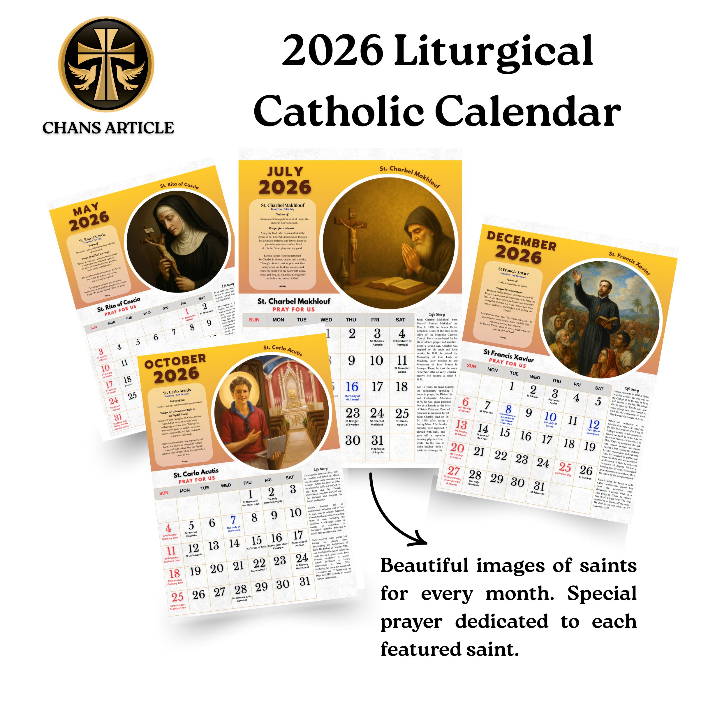 2026 Liturgical Catholic Wall Calendar | Living Our Faith with the ...