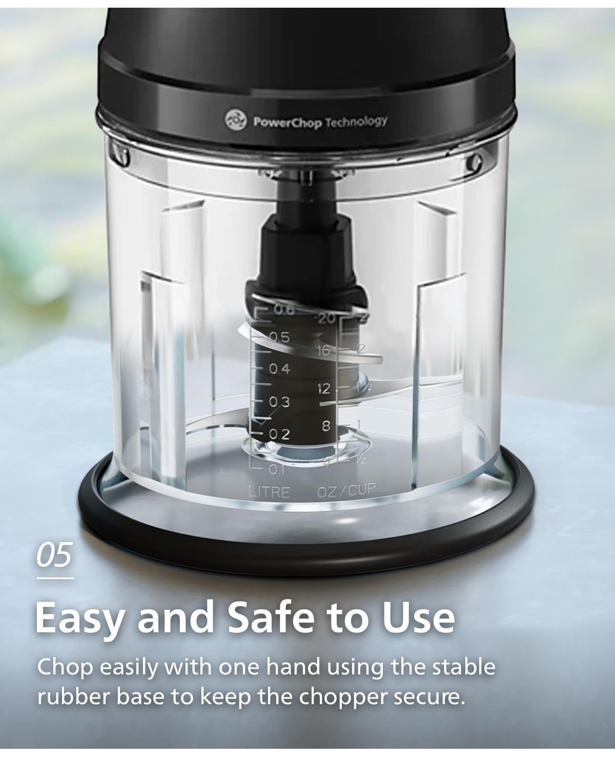 Philips HR1501 Chopper | Stainless Steel Blade | 1L Capacity | 450W ...
