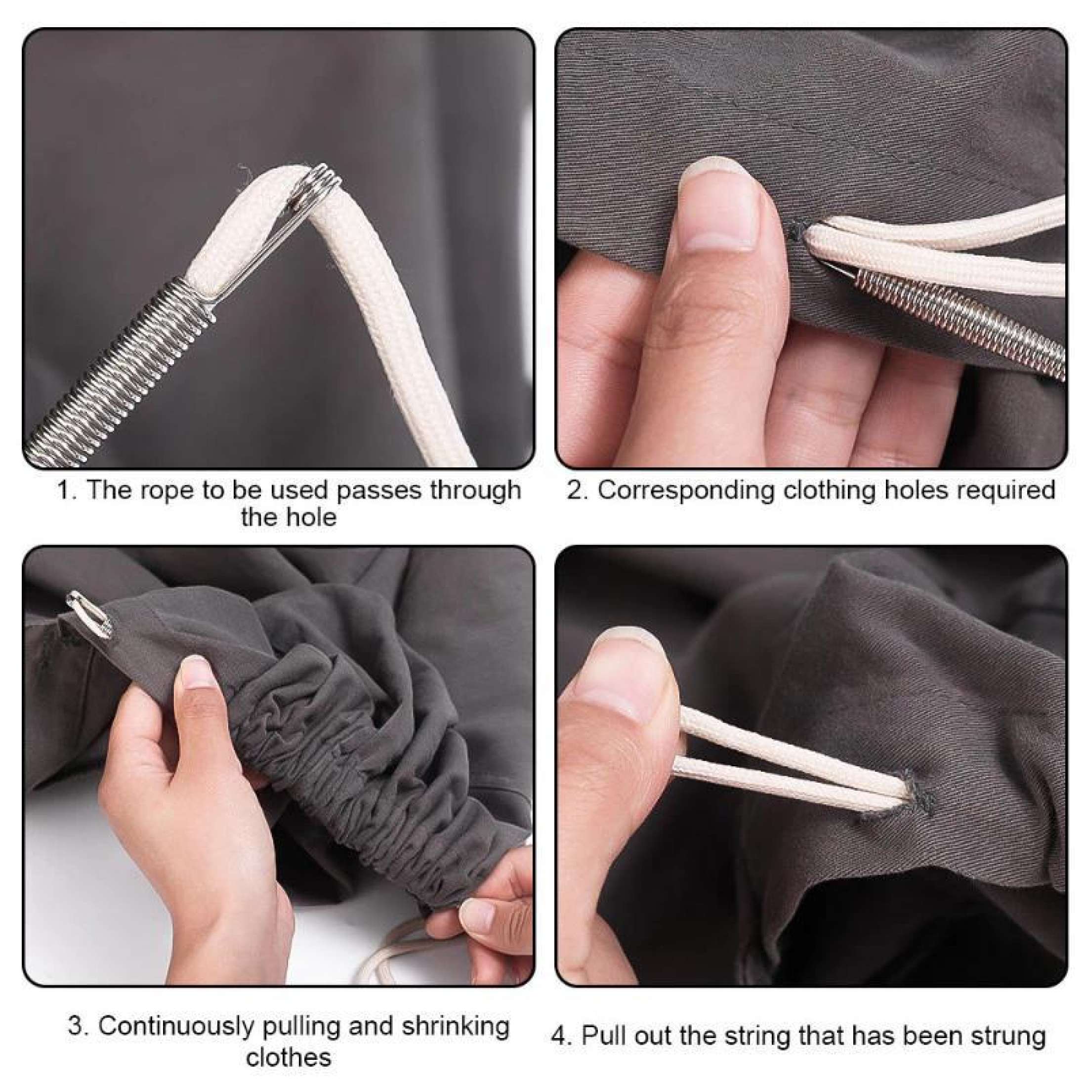 Stainless Steel Bendable Spring Threader Foldable Spring Rope Threading ...