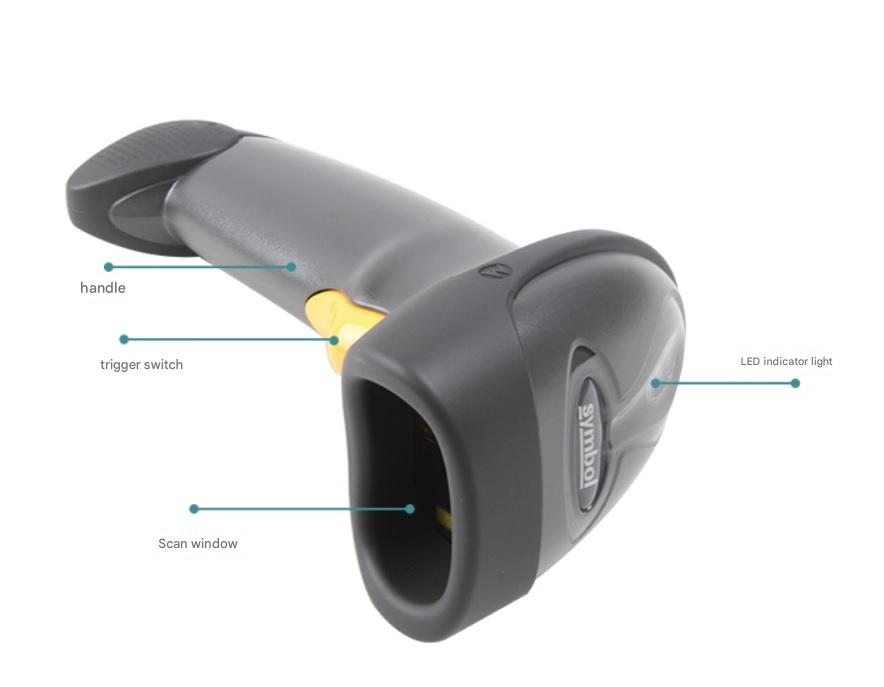 Zebra Symbol LS2208 Original handheld 1D Barcode Scanner - RS232 ...