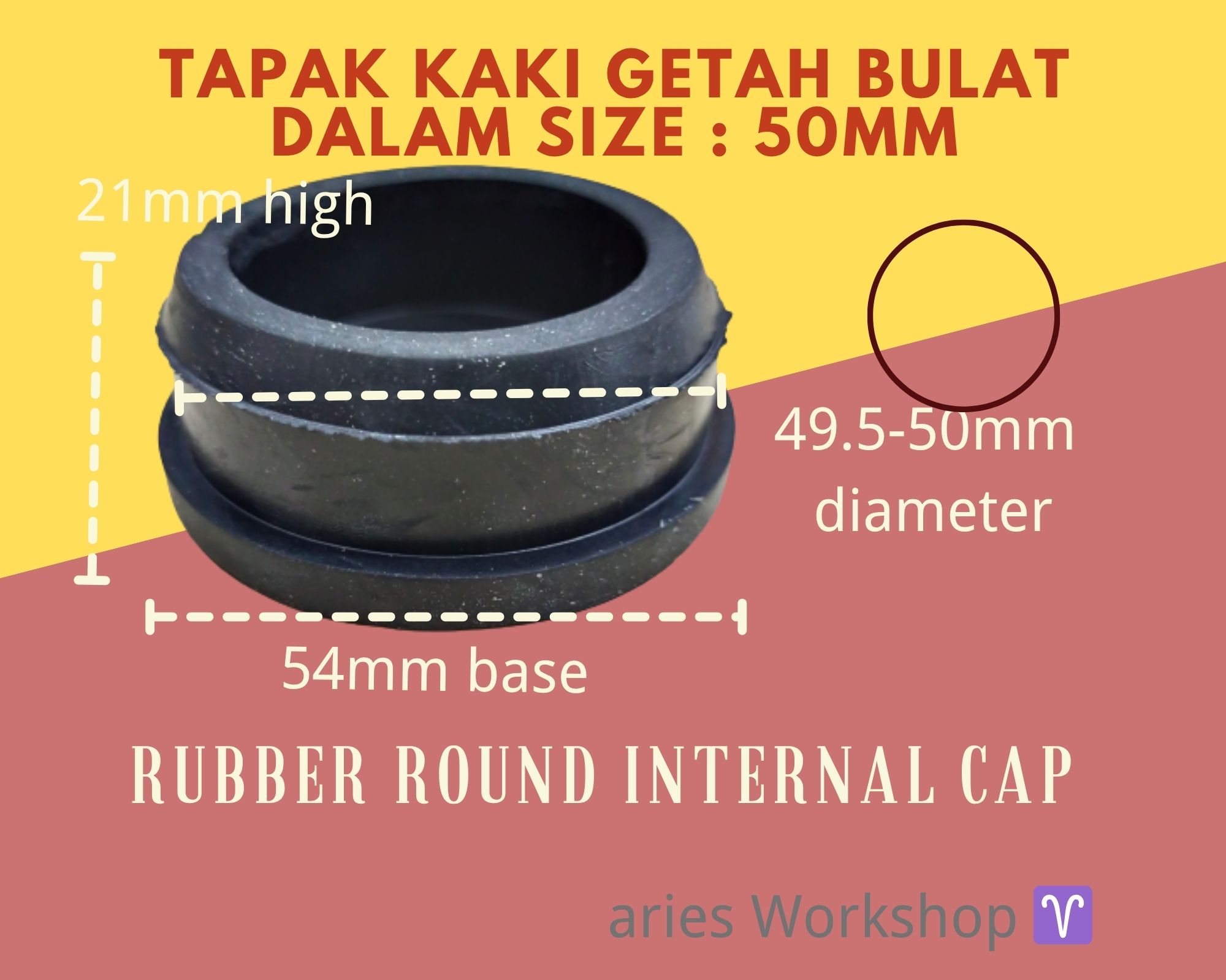 Round Internal Cap / Inner Rubber Cover for Table & Chair / Tapak Getah ...