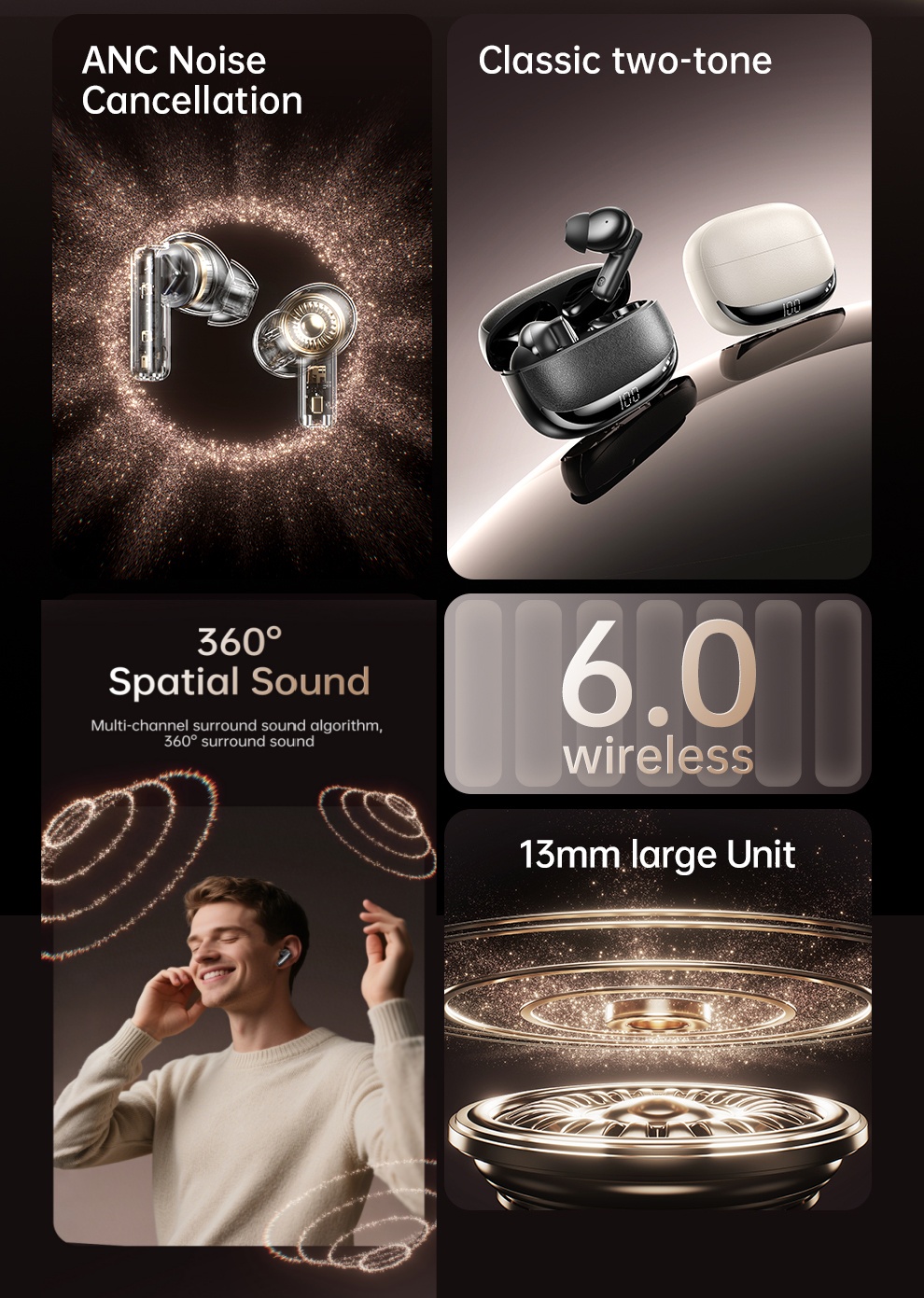 (No Cod) AWEI TA19 ANC True Wireless Bluetooth Earbuds ANC+ENC Active ...