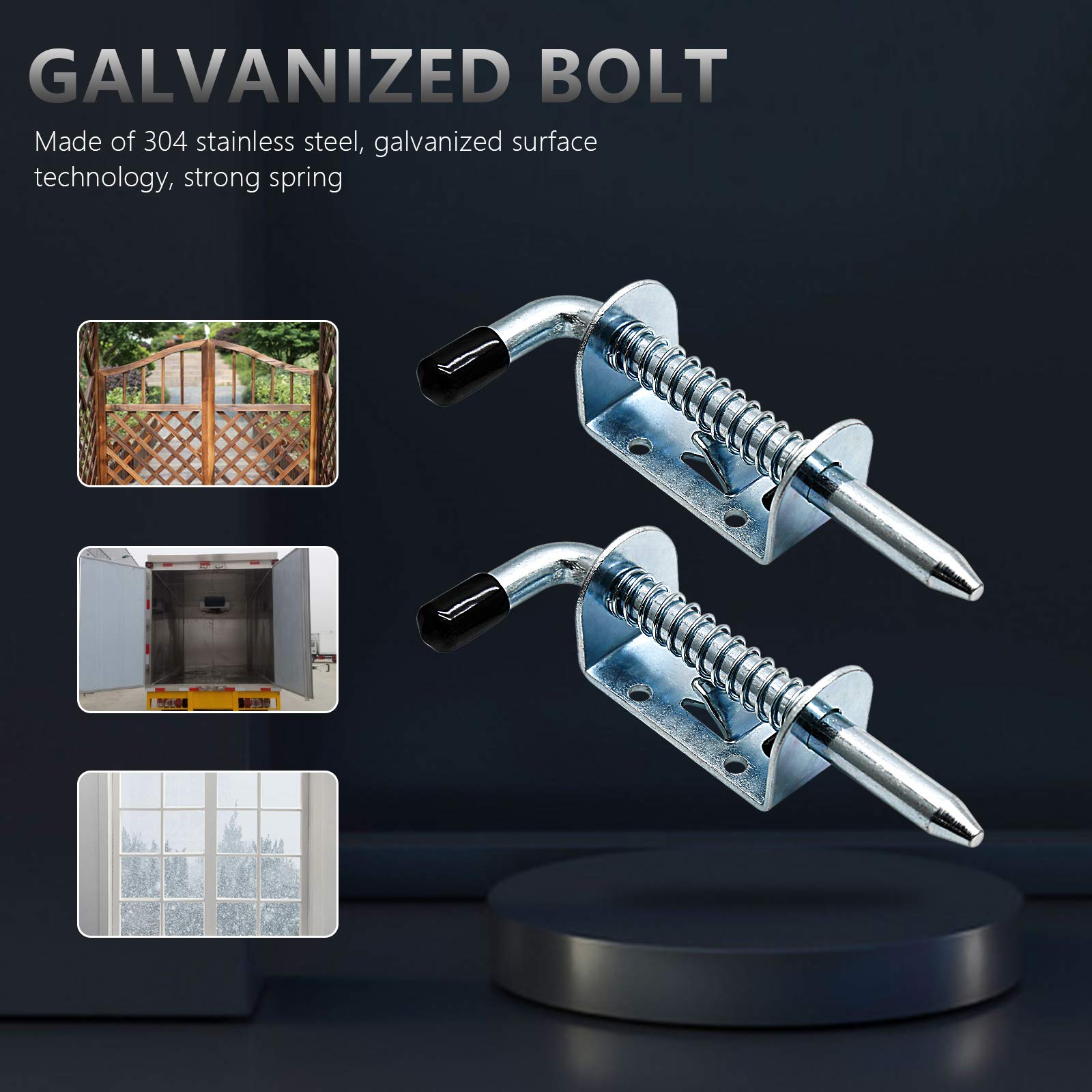 Metal Lock Barrel Bolt Spring Lock Heavy Duty Spring Latch For Gate ...
