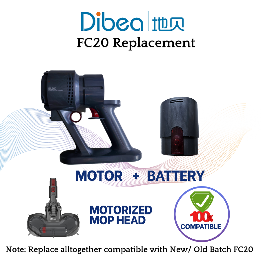 Dibea FC20 Handheld Vacuum Cleaner Motor Battery Replacement ...