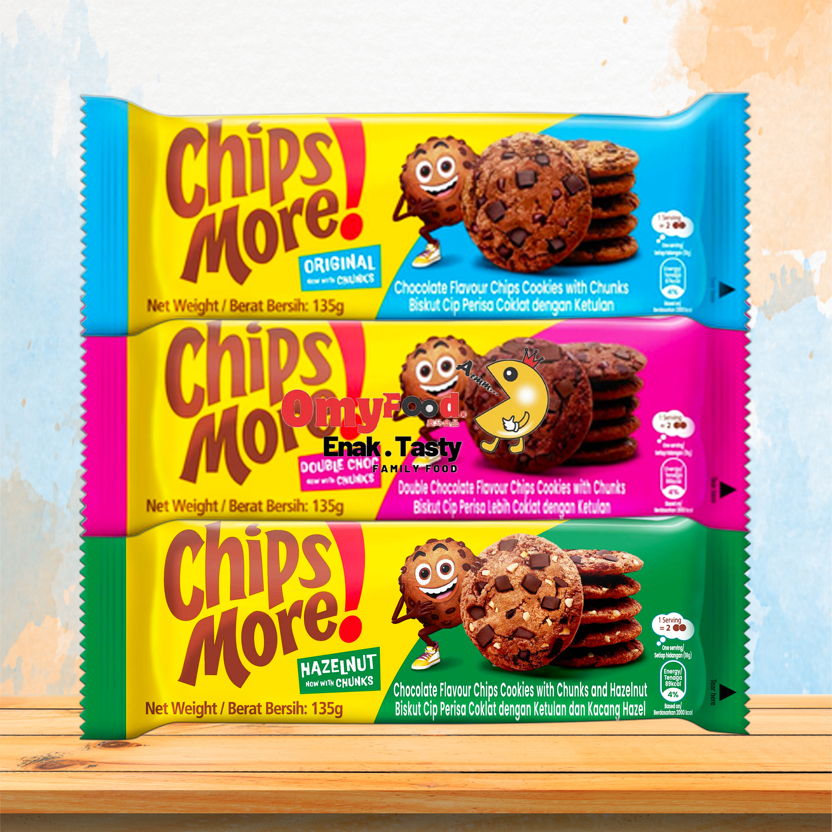 135g ChipsMore Chocolate Chip Cookies [Original / Double Chocolate ...