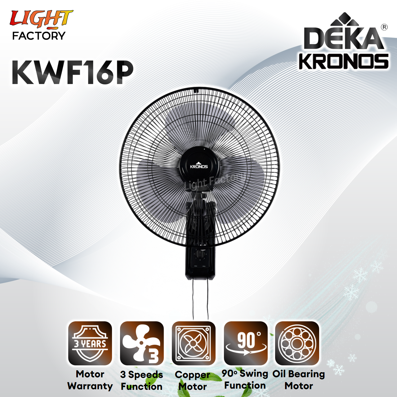 🔥NEW🔥DEKA KRONOS Wall Fan KWF16P | KWF16RC 16