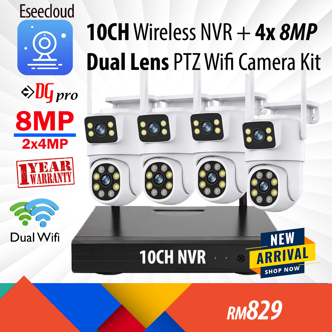 iPPro / Eseecloud Dual Lens Dual Screens 8MP 5K Ultra HD PTZ Wireless ...