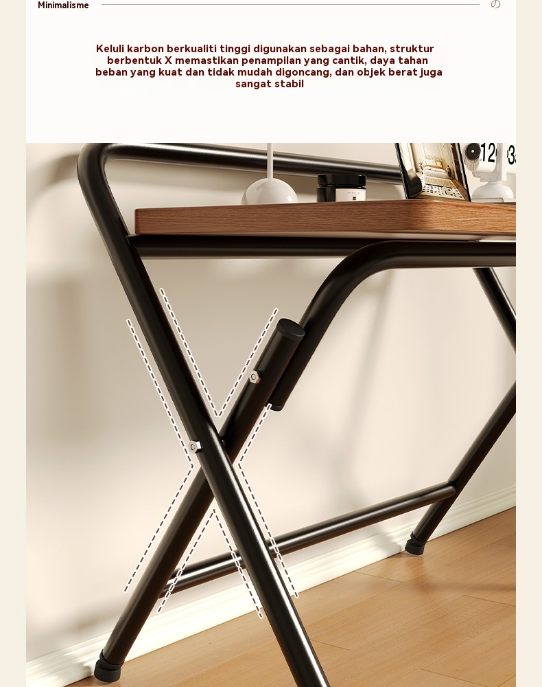 DO Foldable Table Meja Lipat 60/80CM Laptop Study Desk Walnut Small ...