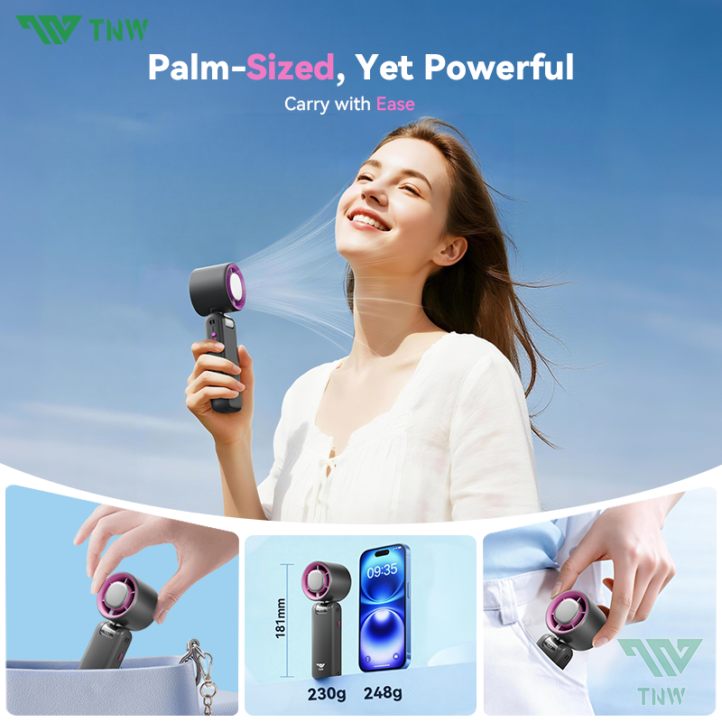 TNW OK7 Mini Handheld Fan Adjustable Speed Rechargeable Portable Fan ...