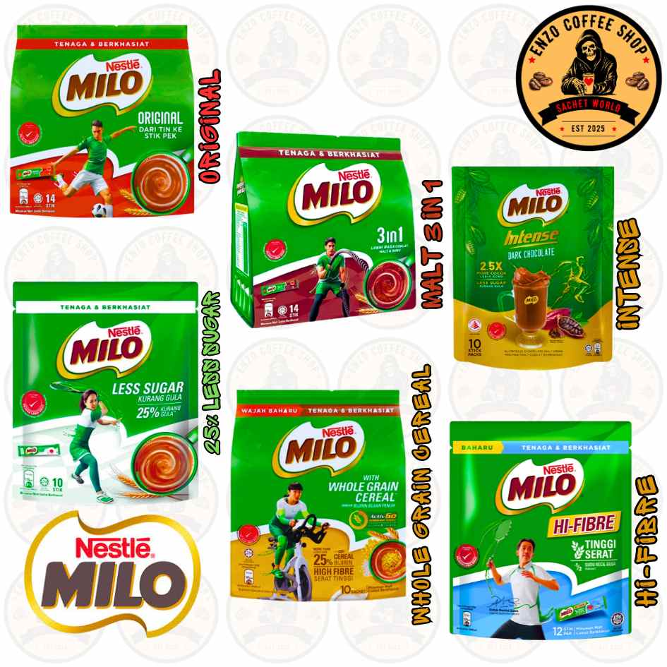MILO MALT CHOCOLATE INSTANT DRINK ORIGINAL, EXTRA MALT, DARK CHOCOLATE ...