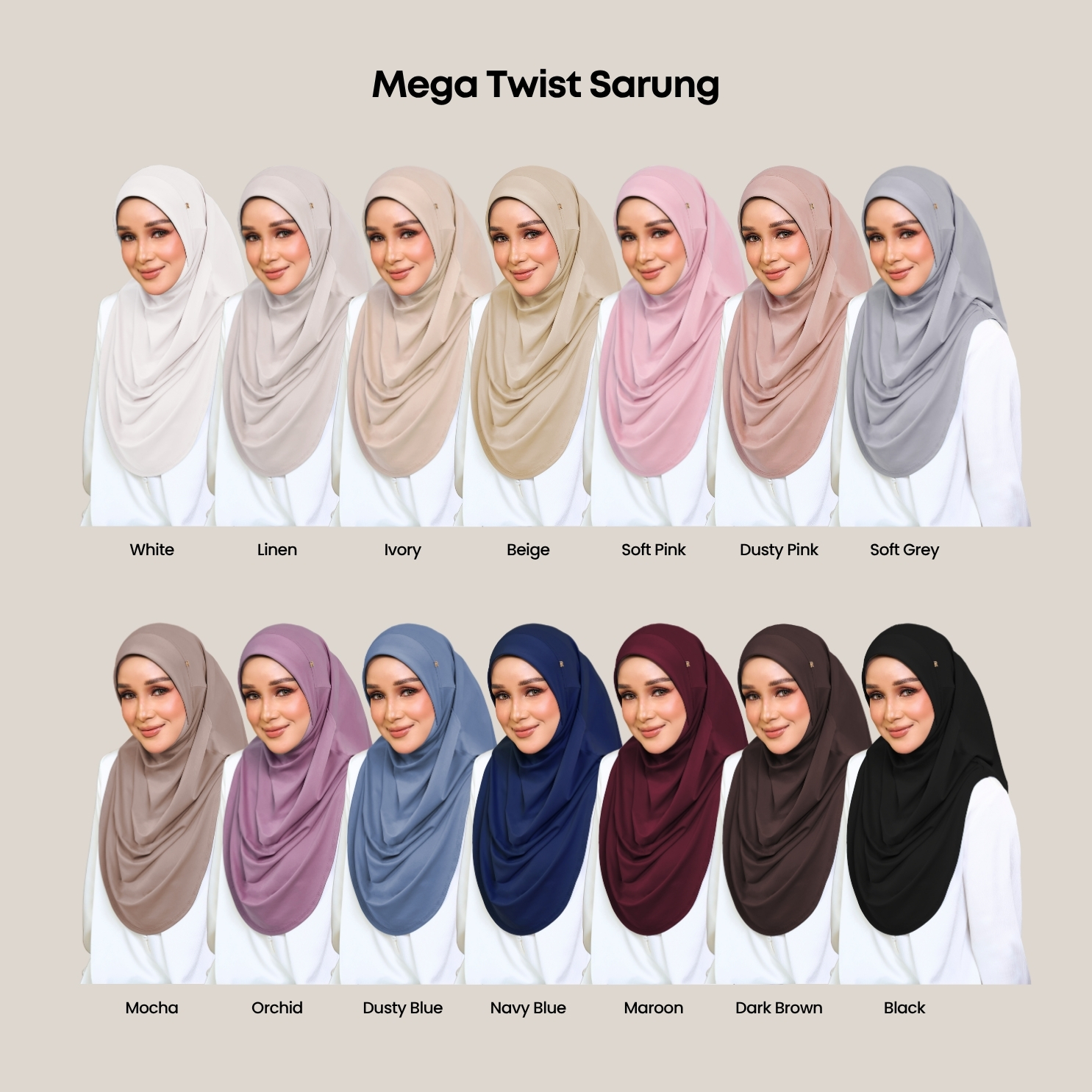 Radiusite - MEGA Instant Tudung Twist (M/L/XL) | Auto Drape, Pinless ...