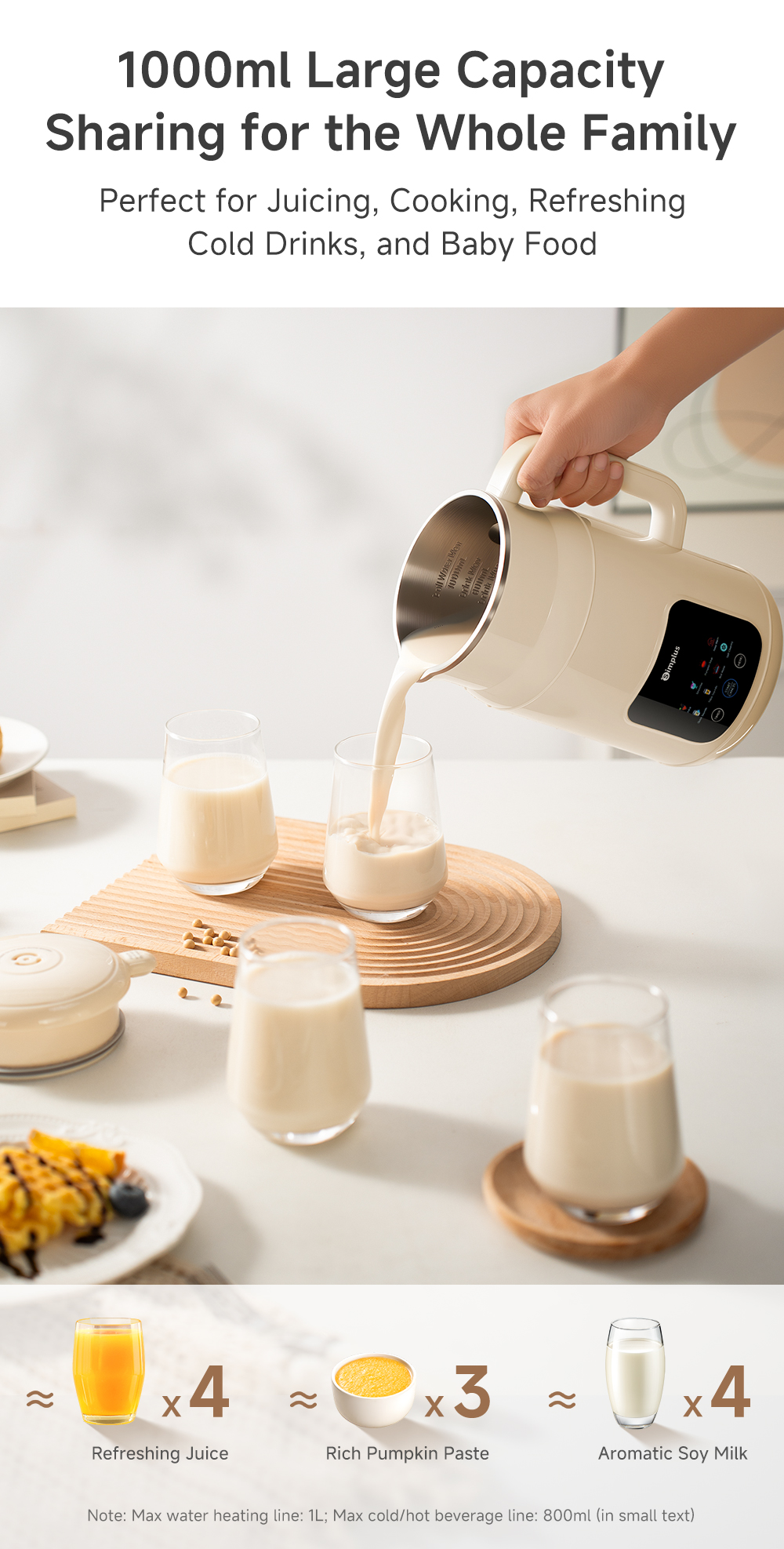 【New Launch】Simplus 1L Soy Milk Maker丨Multifunctional Food Processor丨 ...